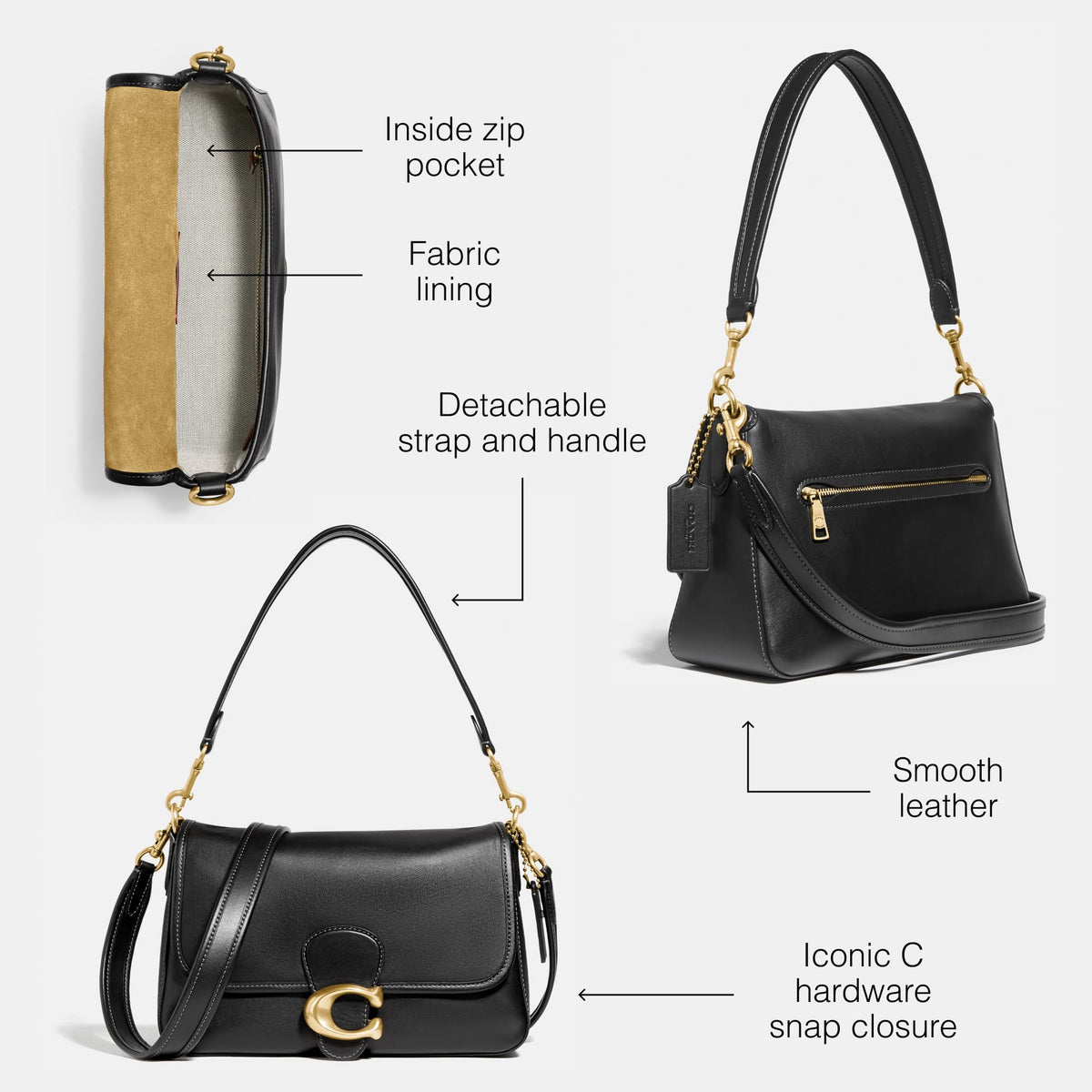Soft Calf Leather Shoulder Bag I6103