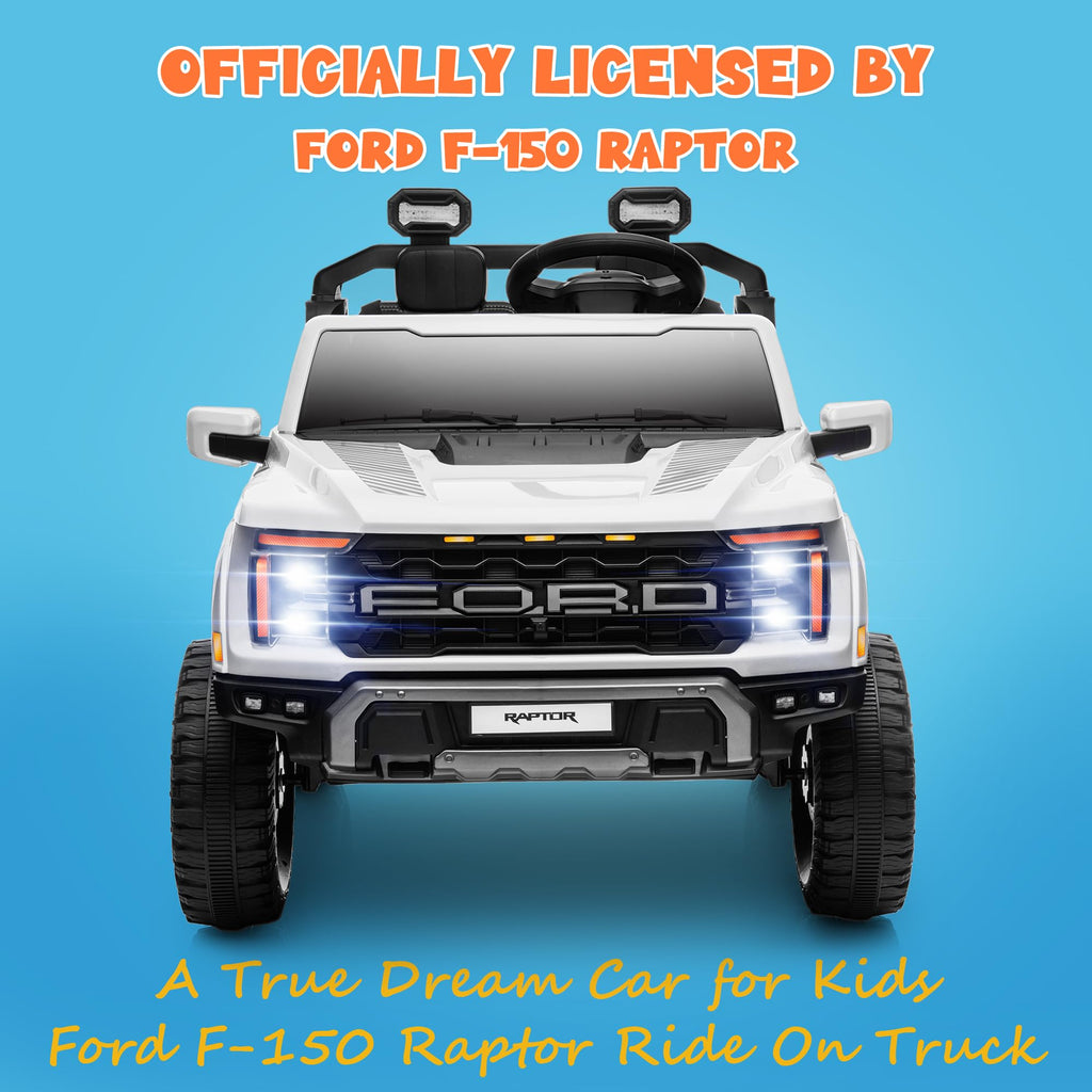 White 24V 2 Seater Kids Ride on Truck with Parent Remote Control D70646
