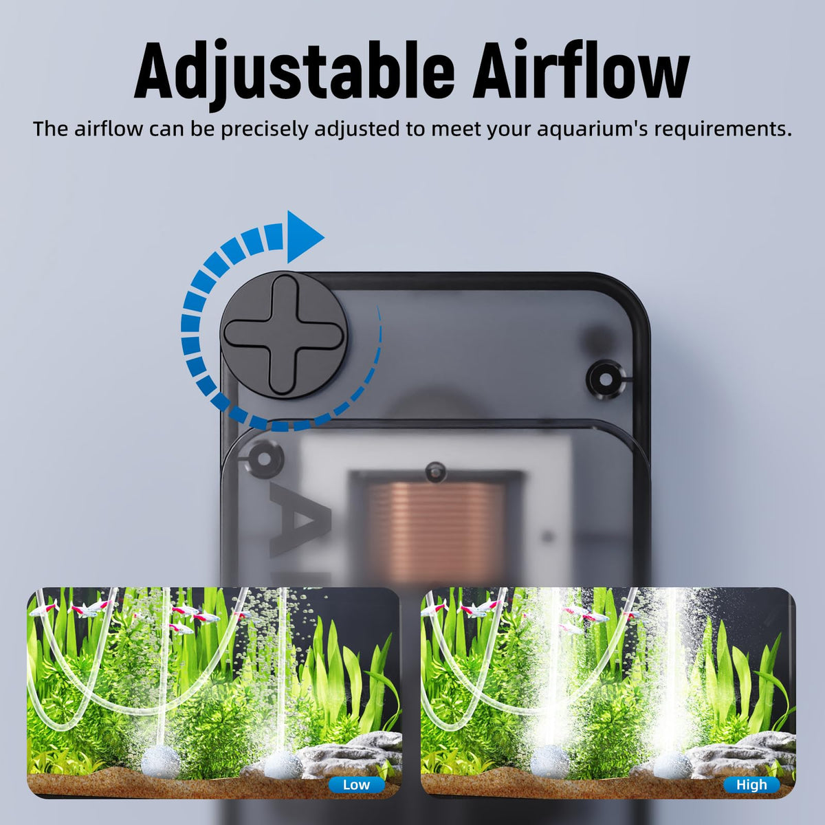Aquarium Air Pump with Air Stone Bubbler Q81368