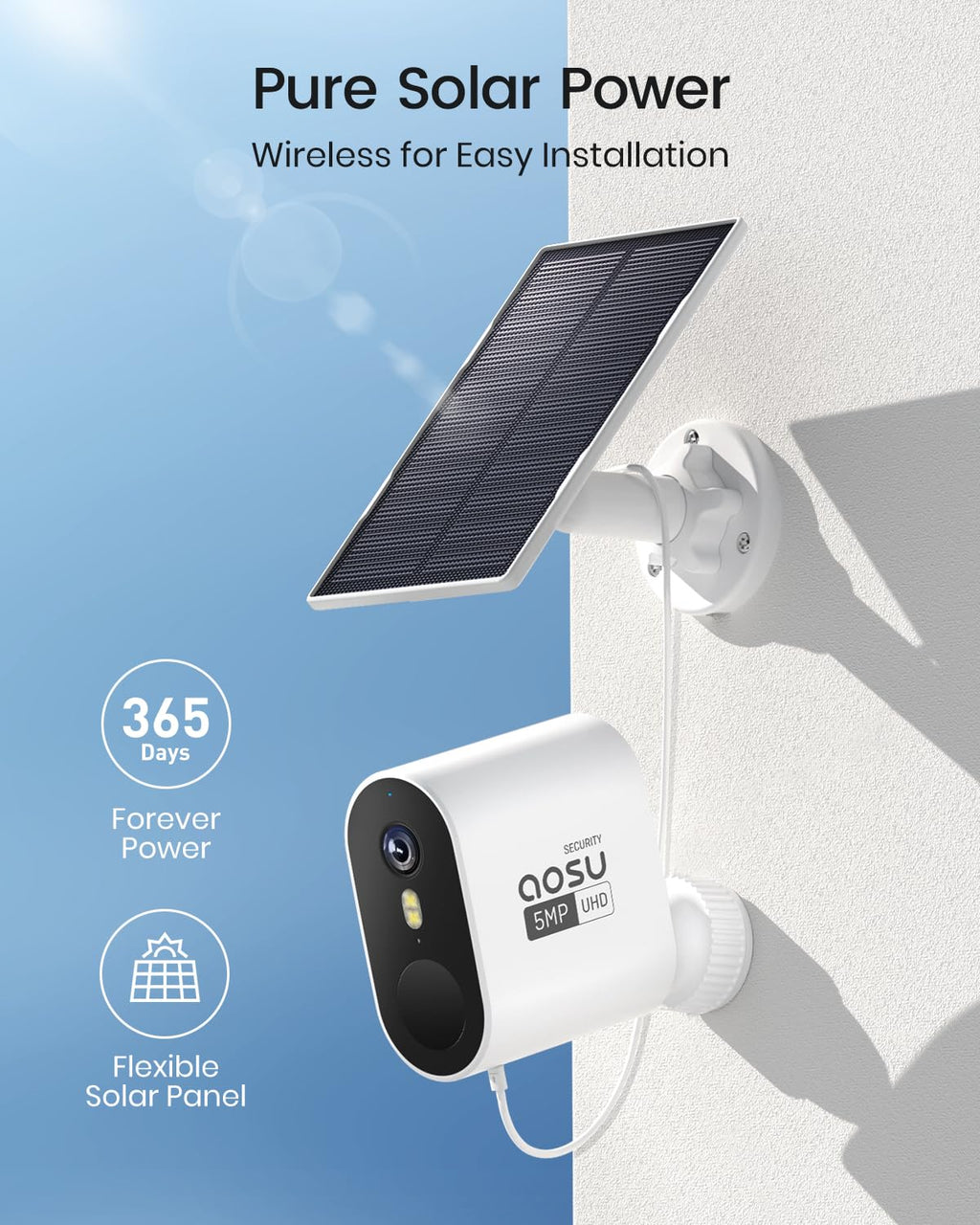 3K/5MP Solar Security Cameras Wireless Outdoor System, 2-Cam-Kit L6691