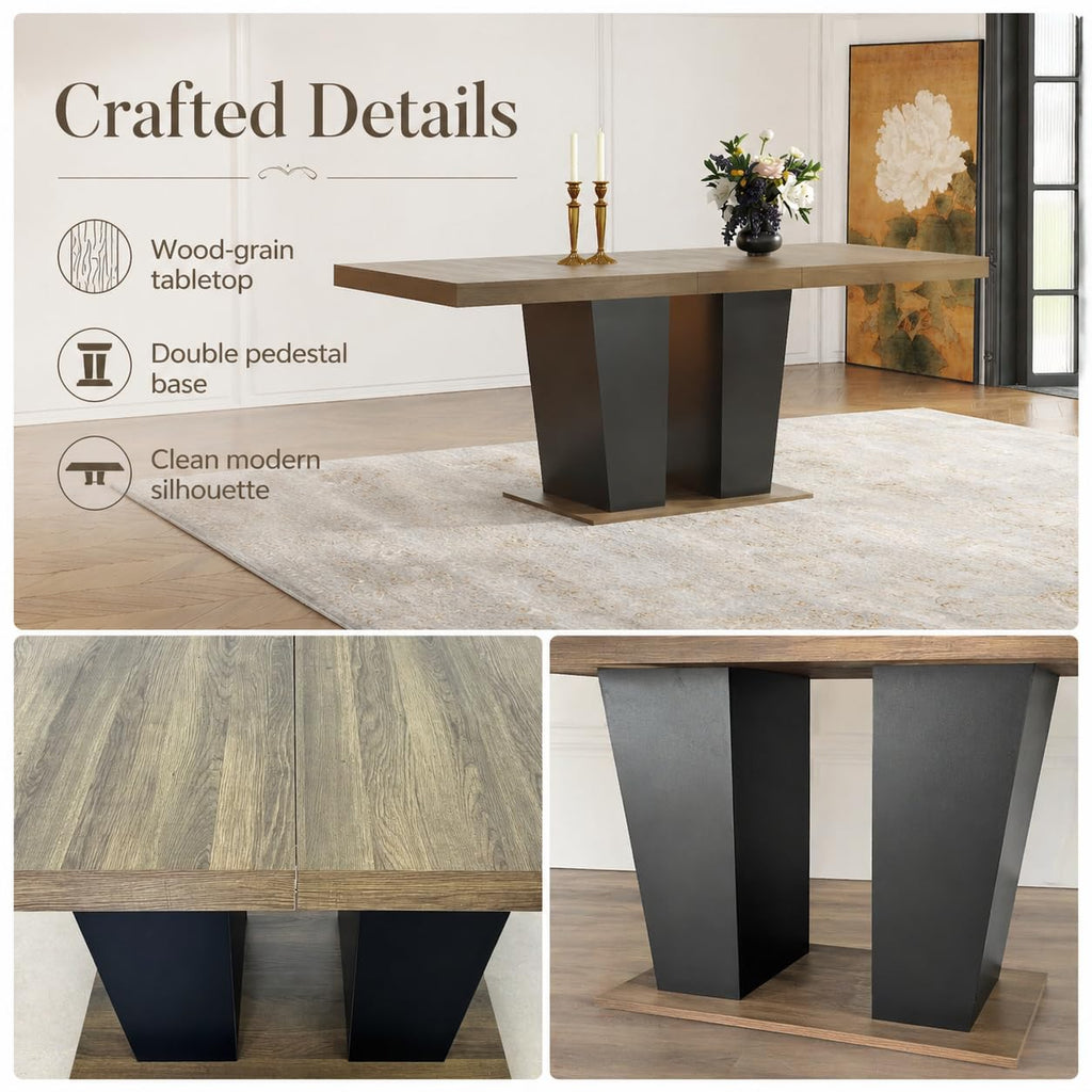 9 Piece Extendable Dining Table Set with 8 Upholstered Chairs M6005