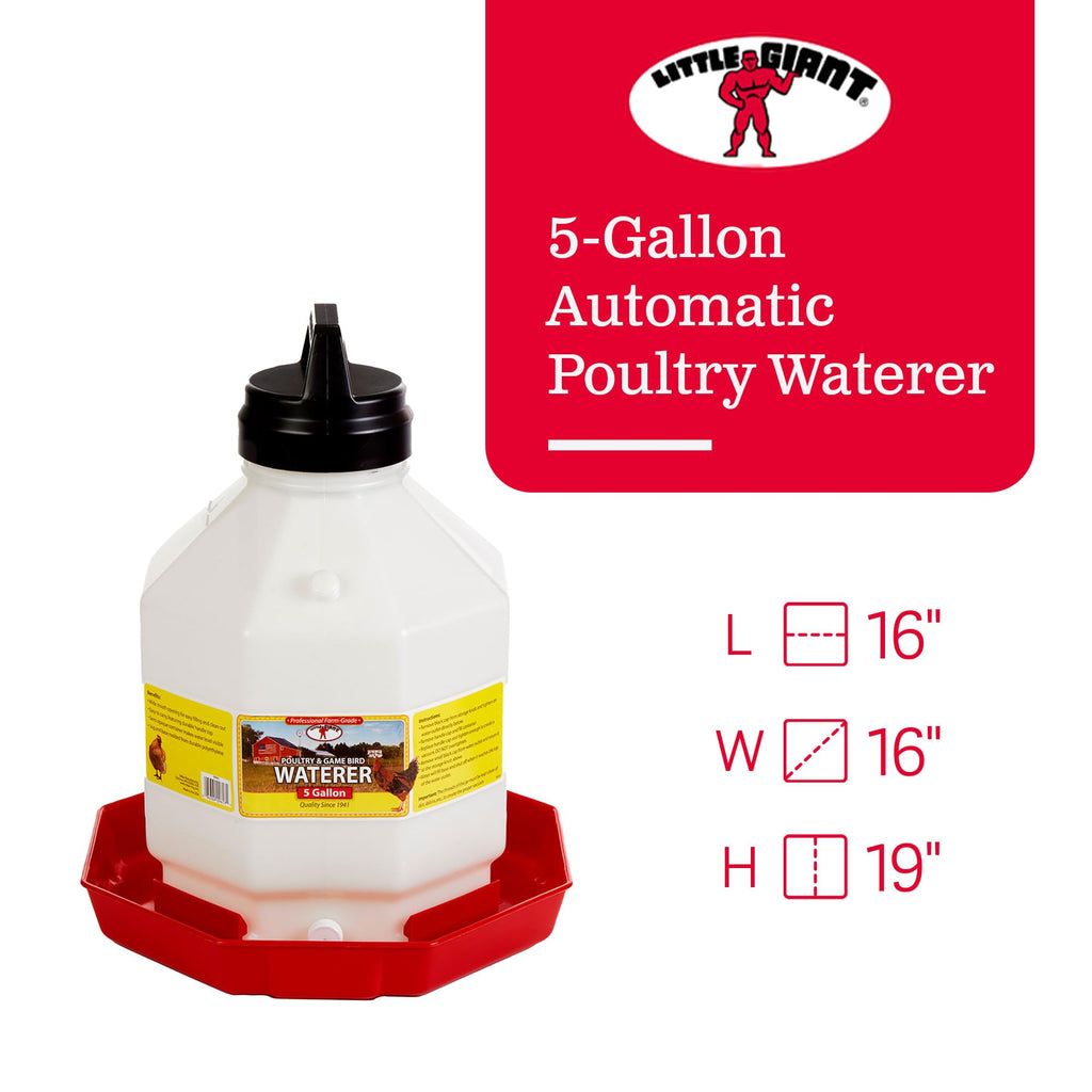 5 Gallon Hanging Automatic Poultry Waterer Dispenser, 2-Pack G915419