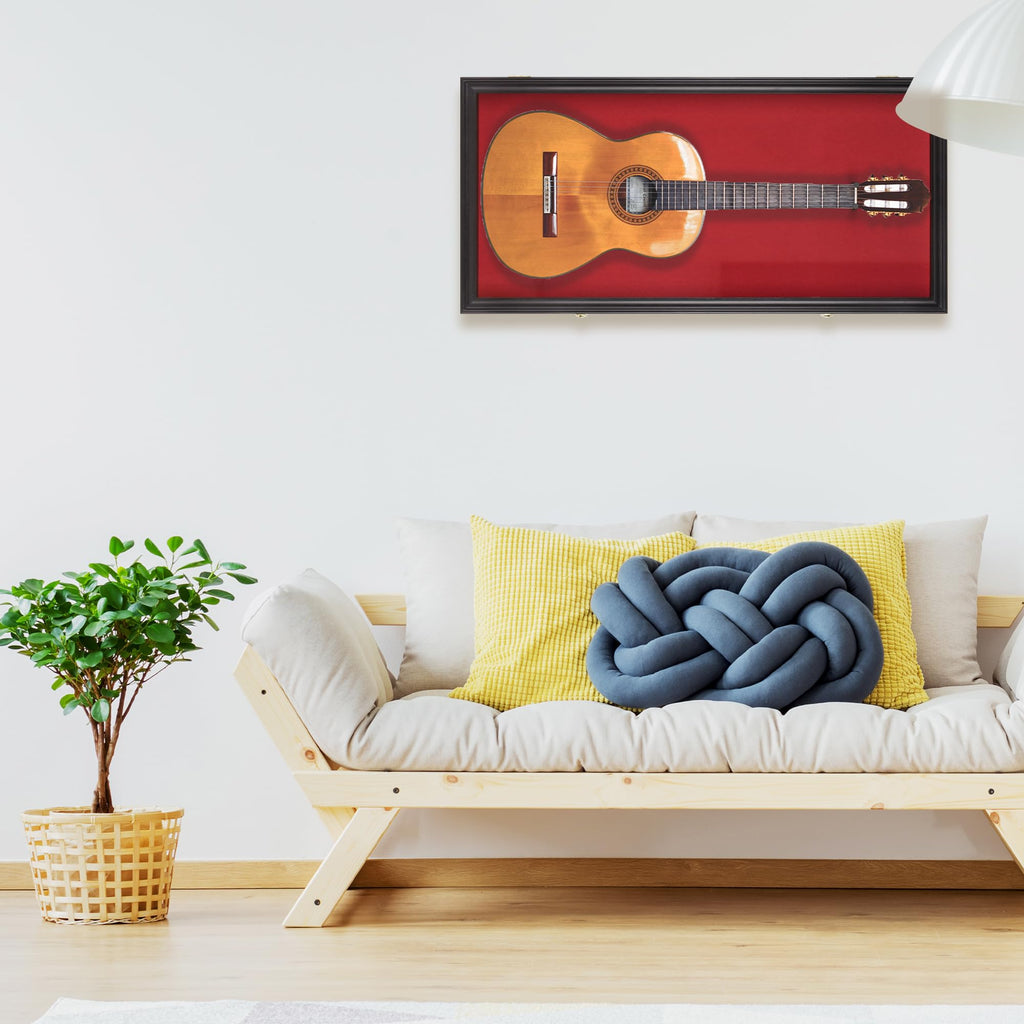 41" Lockable Guitar Display Case with Red Felt Interior Q9412