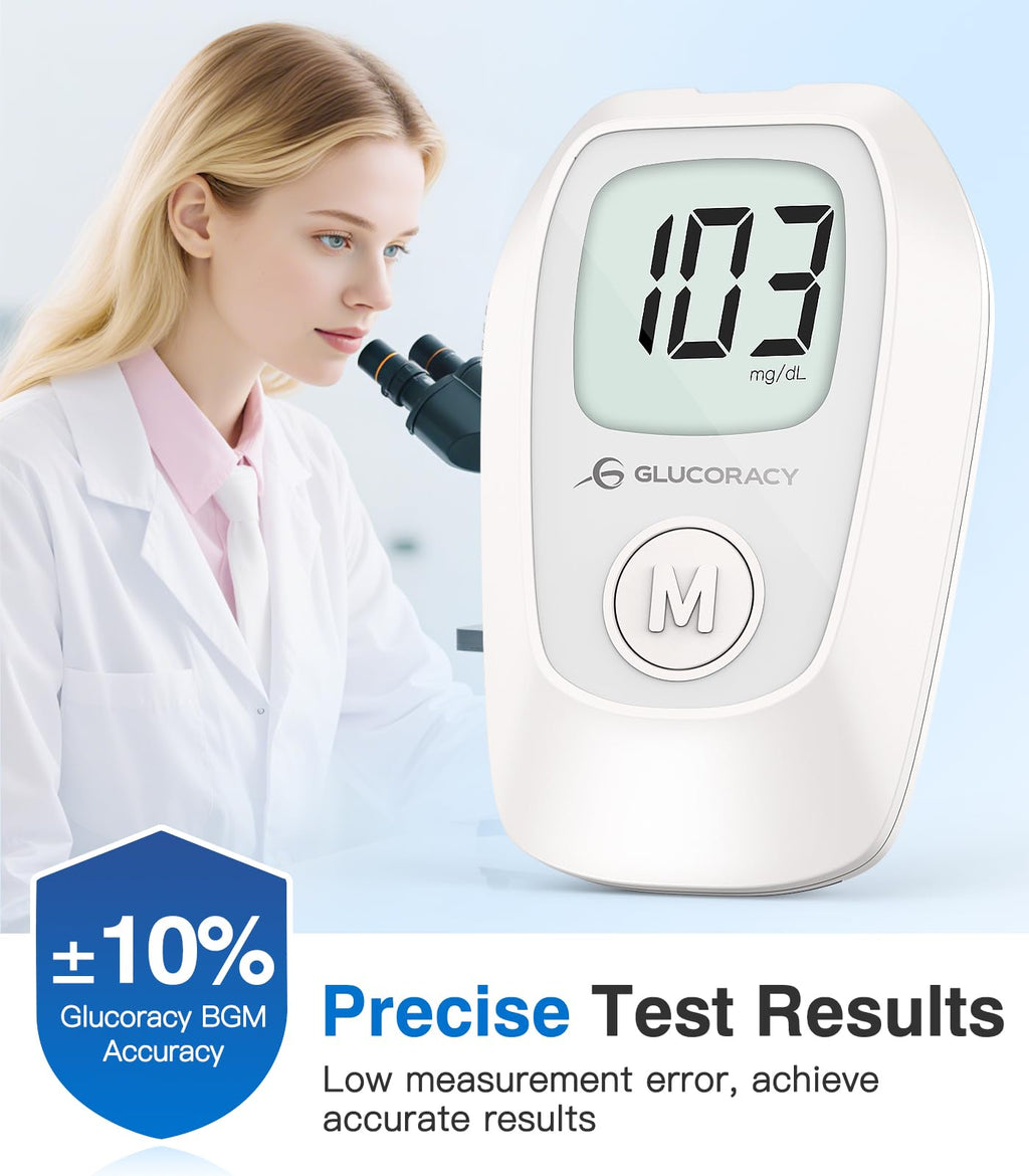 Glucose Monitor Kit, 100 Blood Glucose Strips, No Coding V10821