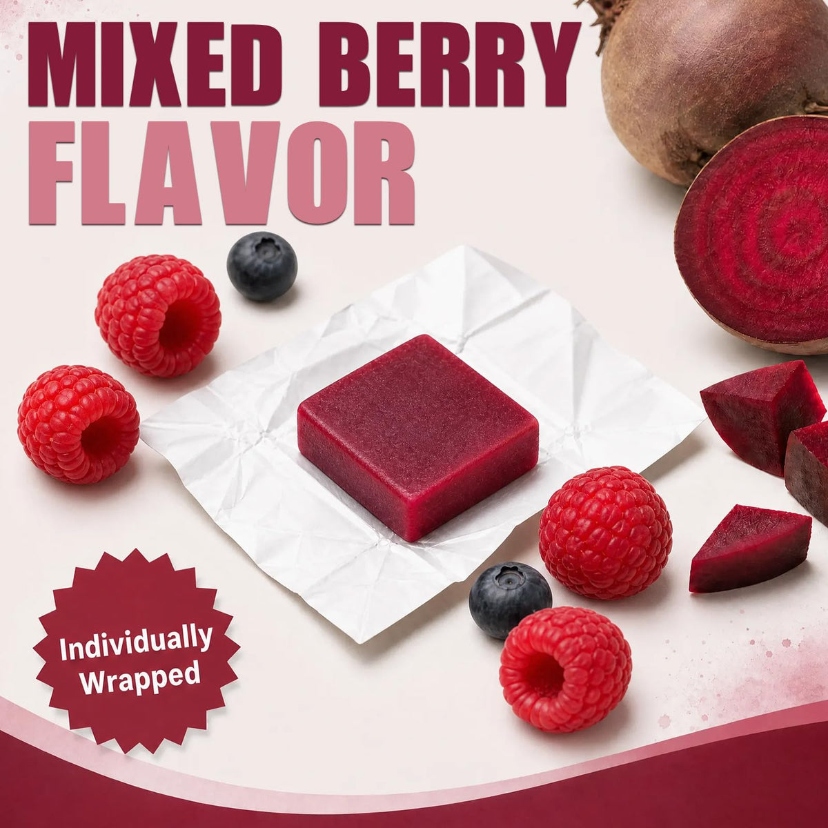 Beet Root Chews with CoQ10, Mixed Berry, 90 Ct S7794