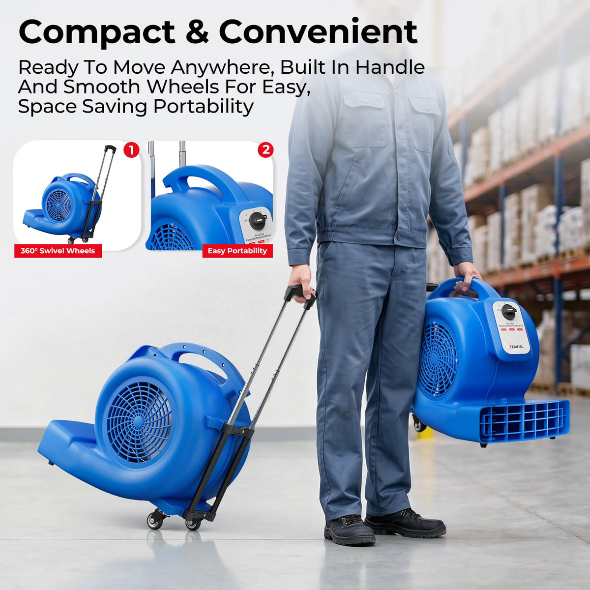 1/2 HP 1800 CFM 3 Speed Air Mover Blower Fan F178