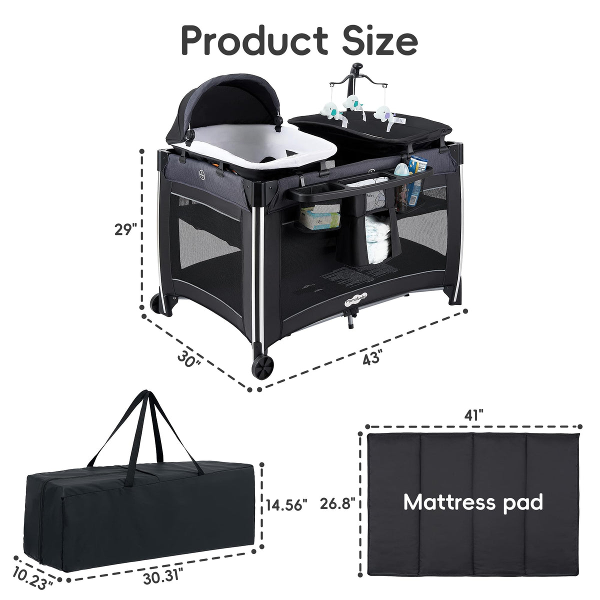 4 in 1 Baby Playards with Bassinet S551203