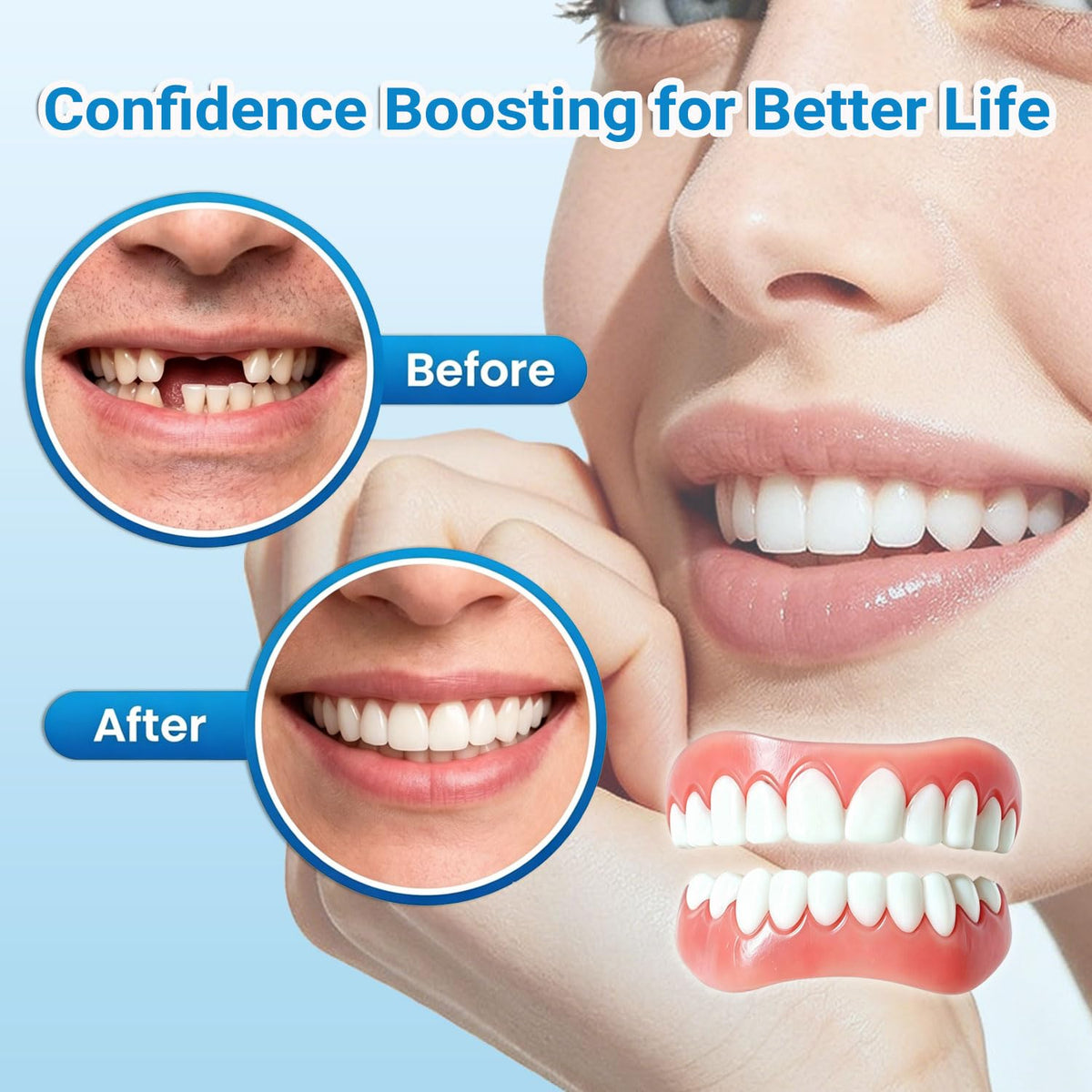 Moldable False Teeth Temporary Denture Set J911406
