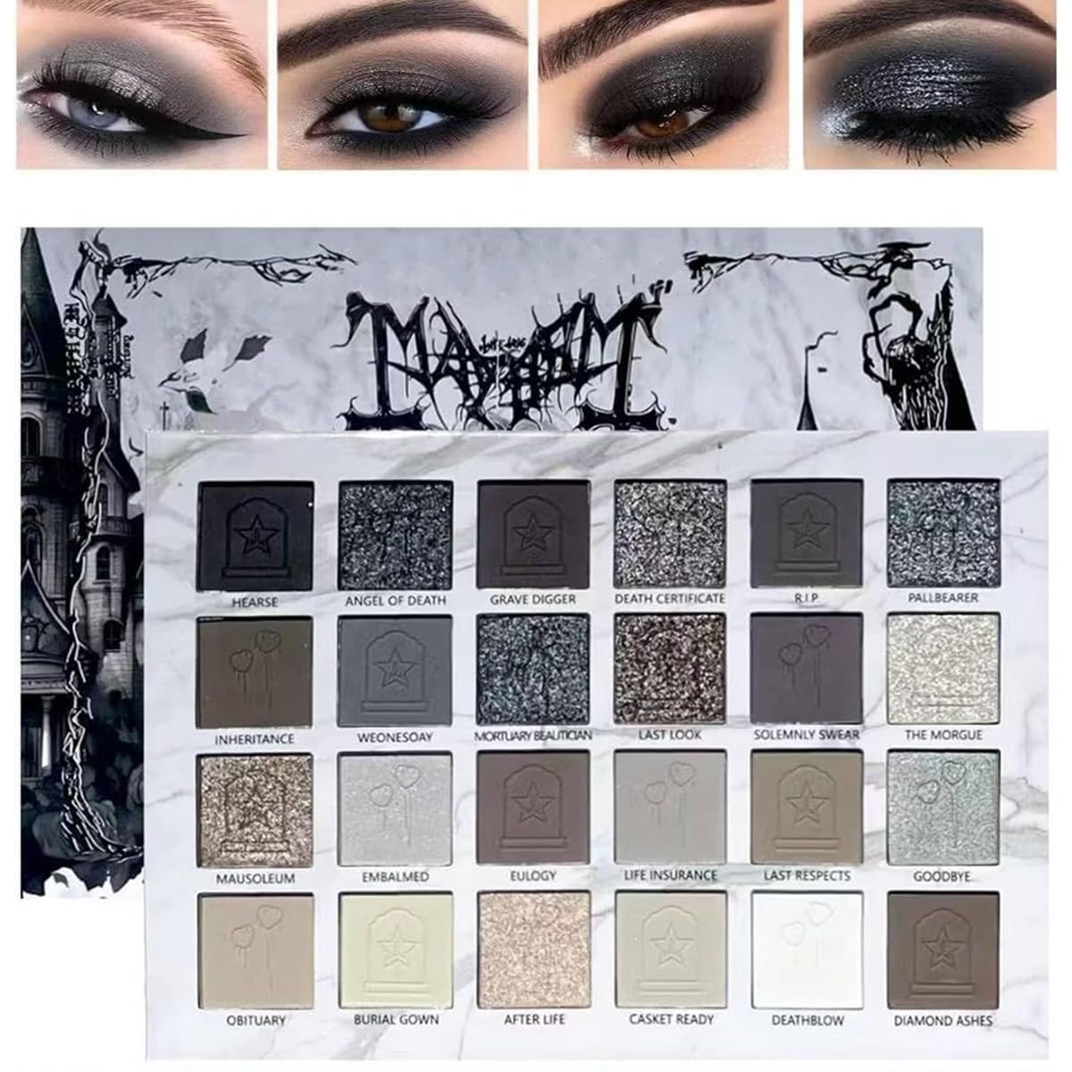 Black Grey Smokey Eyeshadow Palette A486
