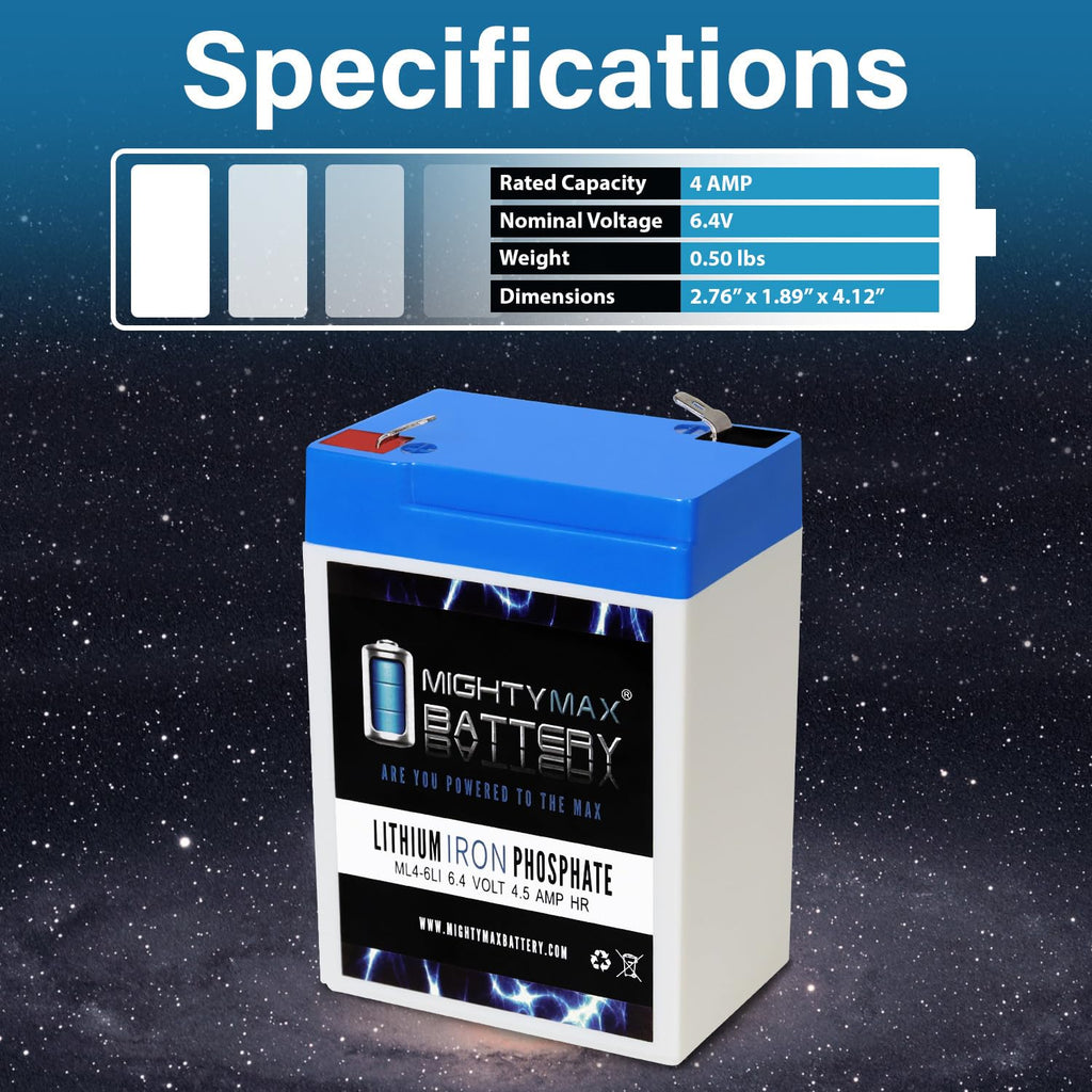 6V 4.5AH Lithium Replacement Battery R2856