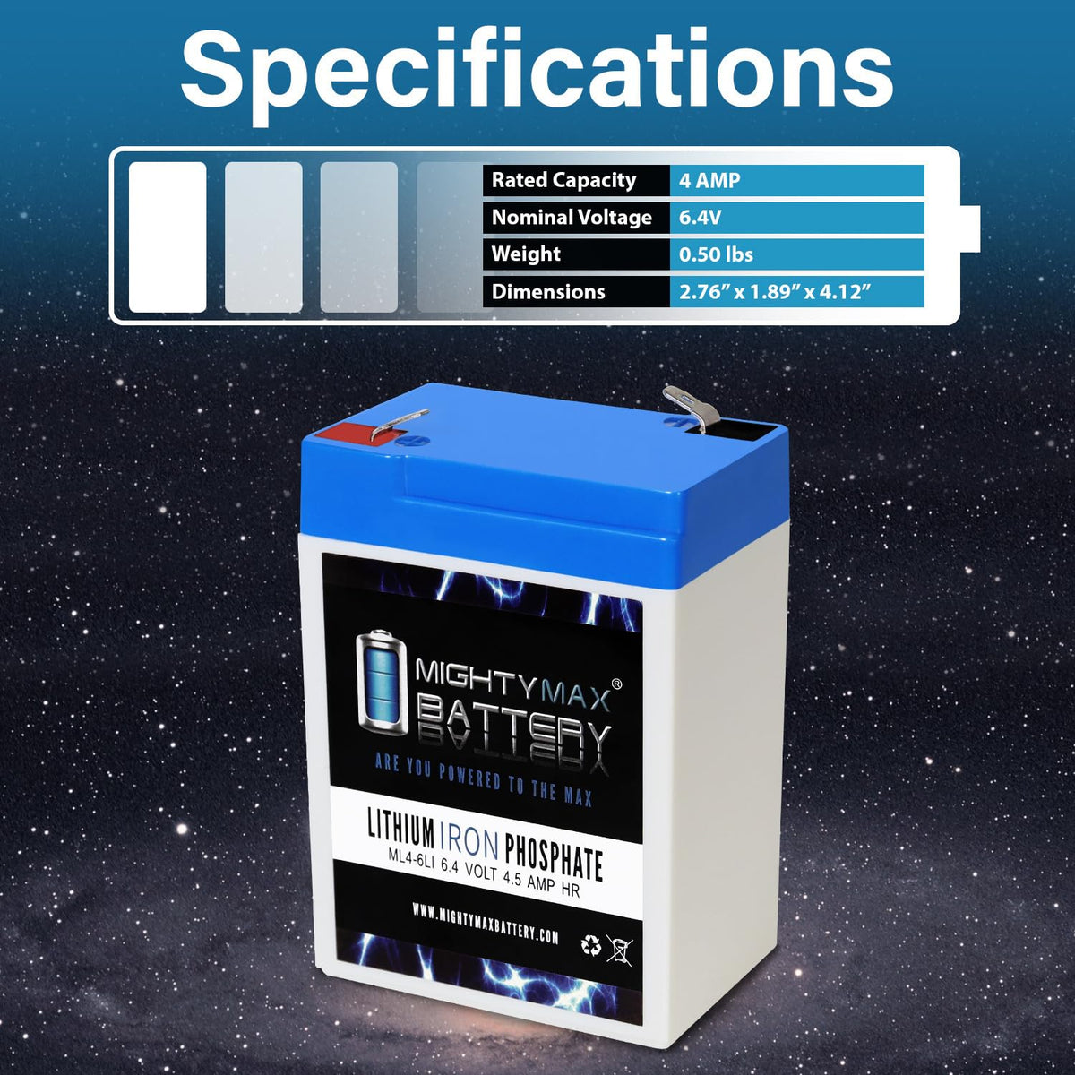 6V 4.5AH Lithium Replacement Battery R2856