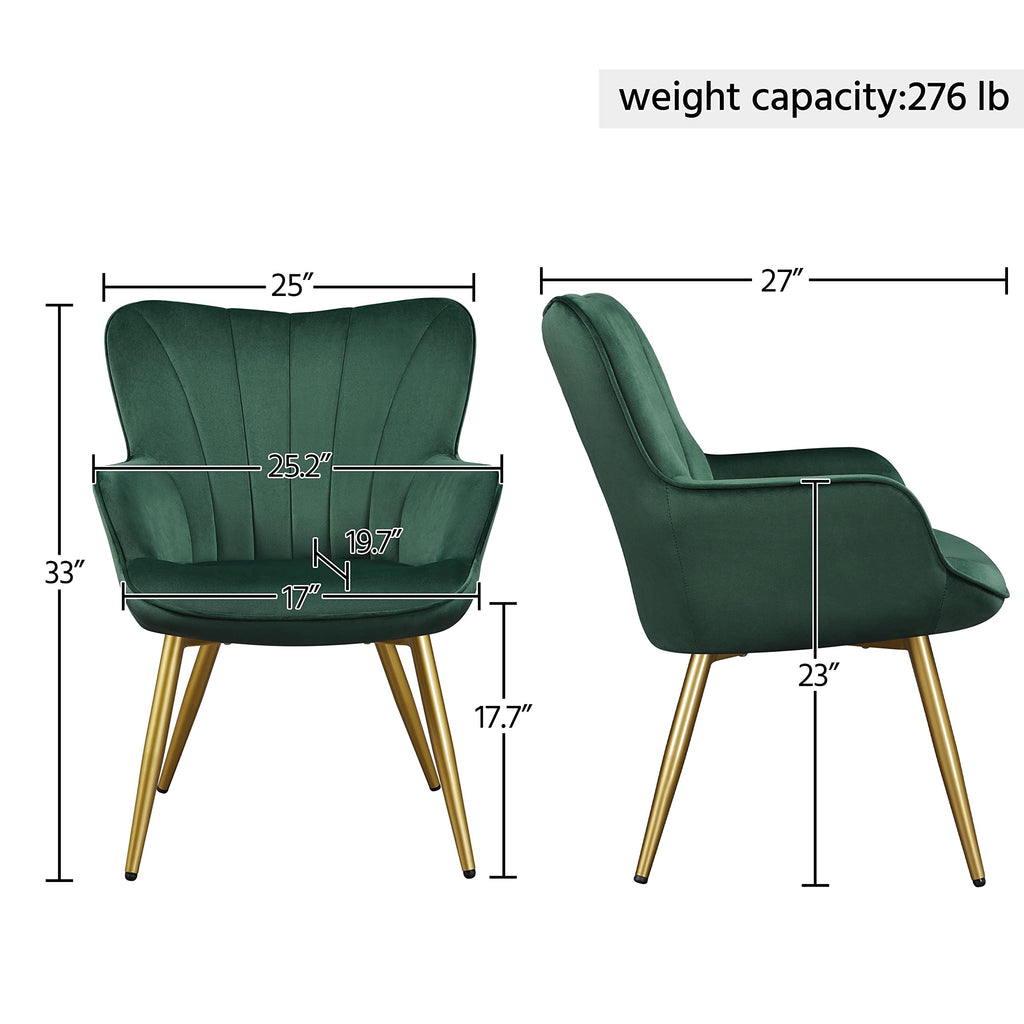 Green Upholstered Accent Chairs Set of 2 T89836