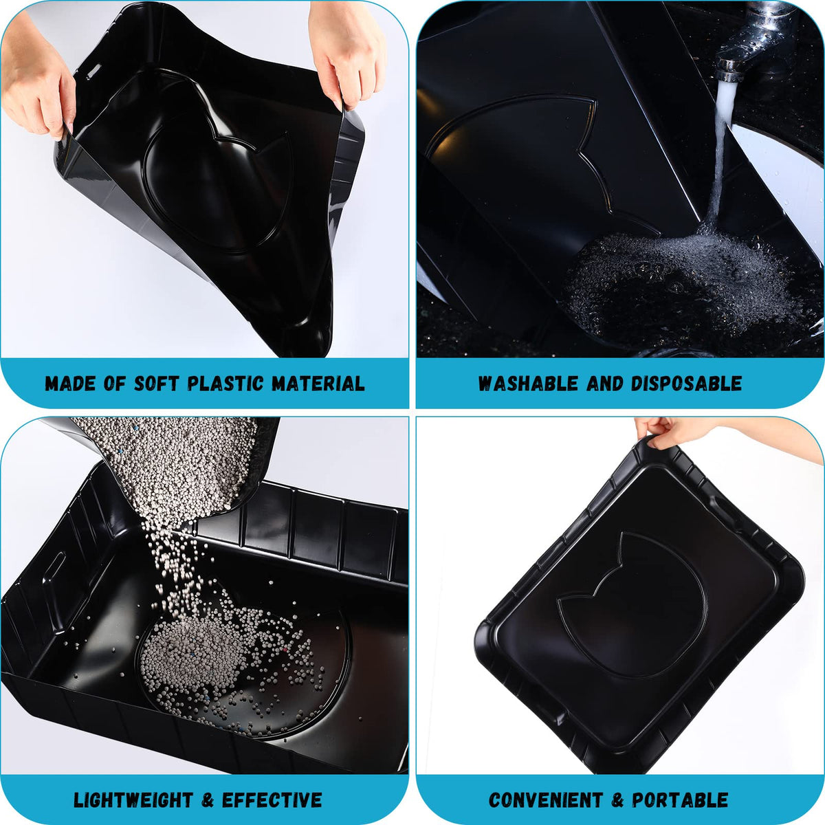 Black Disposable Litter Box for Cats G236