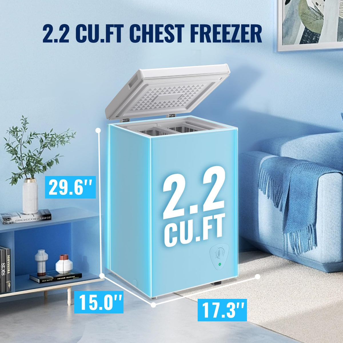 2.2 Cu. Ft. White Chest Freezer with Removable Basket A691