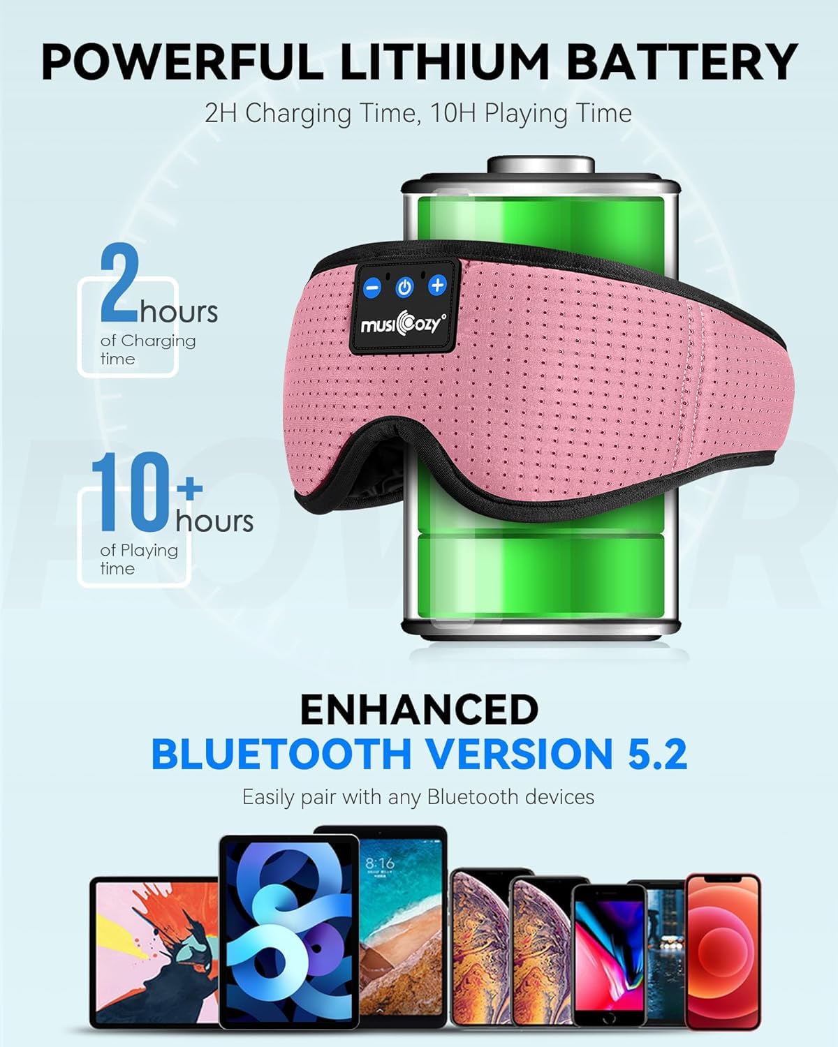 Bluetooth Sleep Headphones Eye Mask Headband E94209