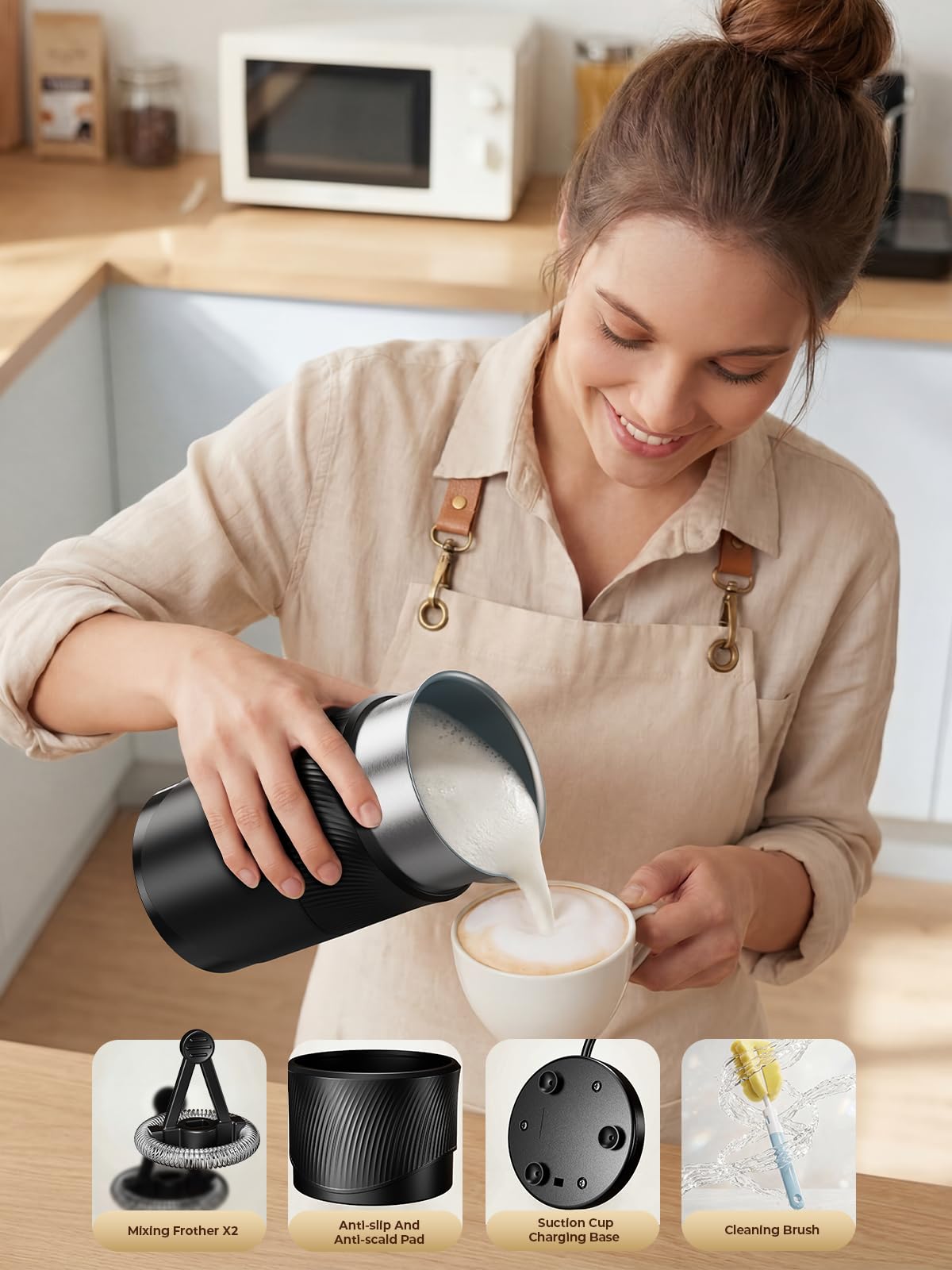 350ml Electric Milk Frother 4-in-1 Hot & Cold F958