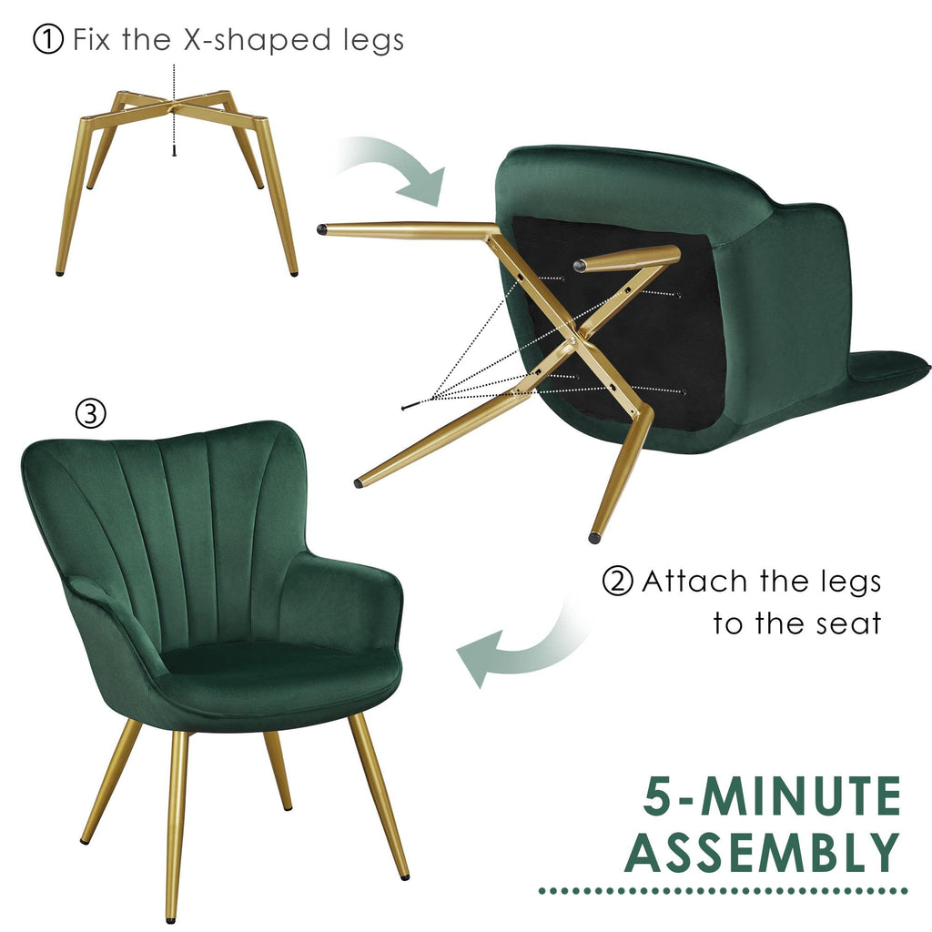 Green Upholstered Accent Chairs Set of 2 T89836