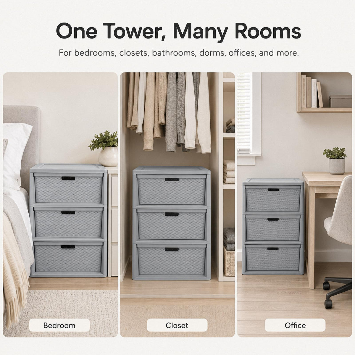 3 Drawer Plastic Storage Organizer O61777