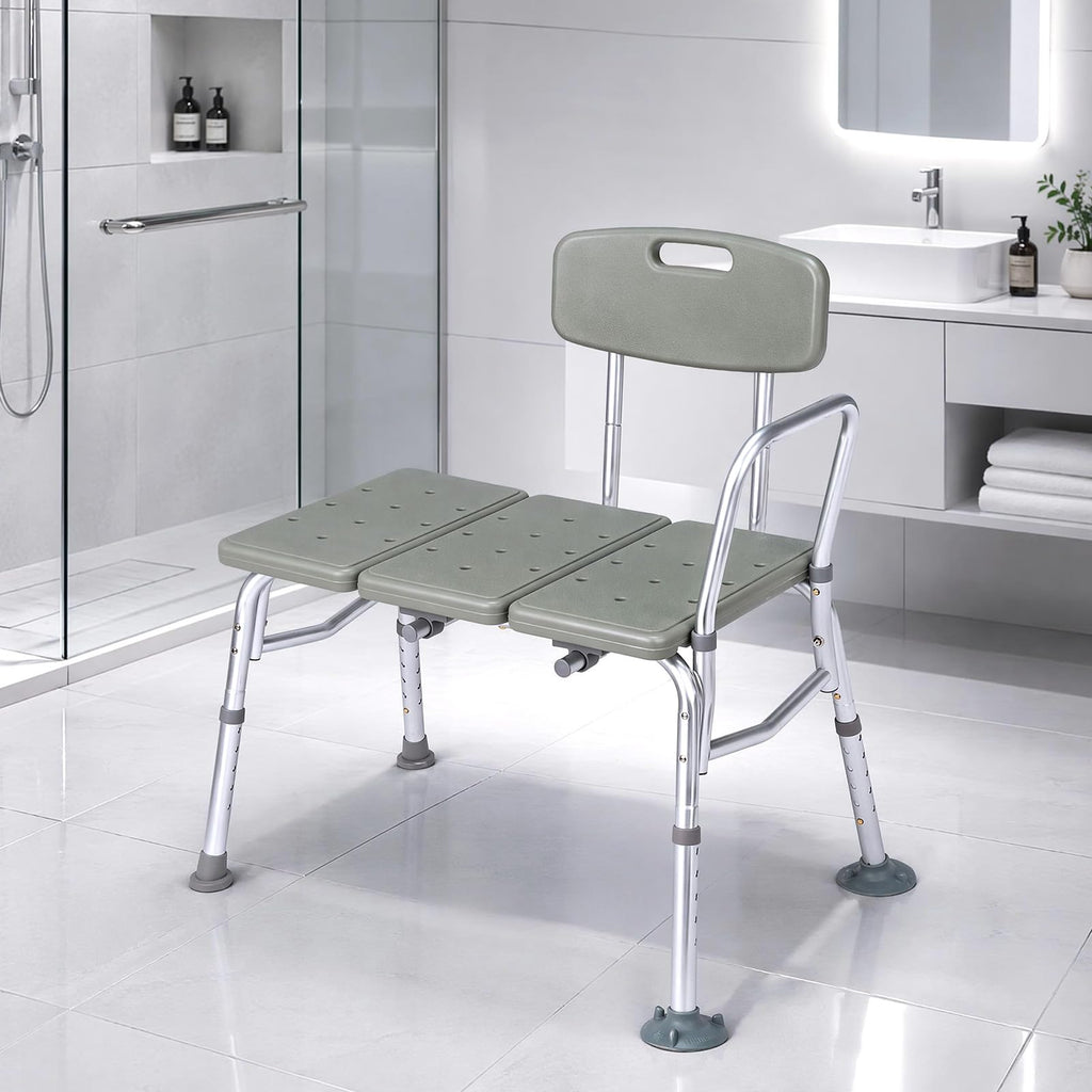 Height Adjustable Tub Transfer Bench Shower Chair with Backrest F7820