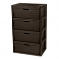 4 Drawer Brown Plastic Storage Tower E650
