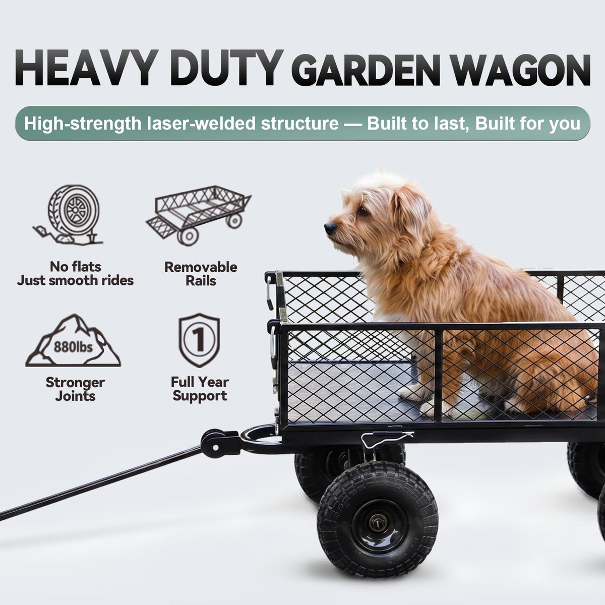 Steel Garden Cart 4 Cu Ft Utility Wagon M523766