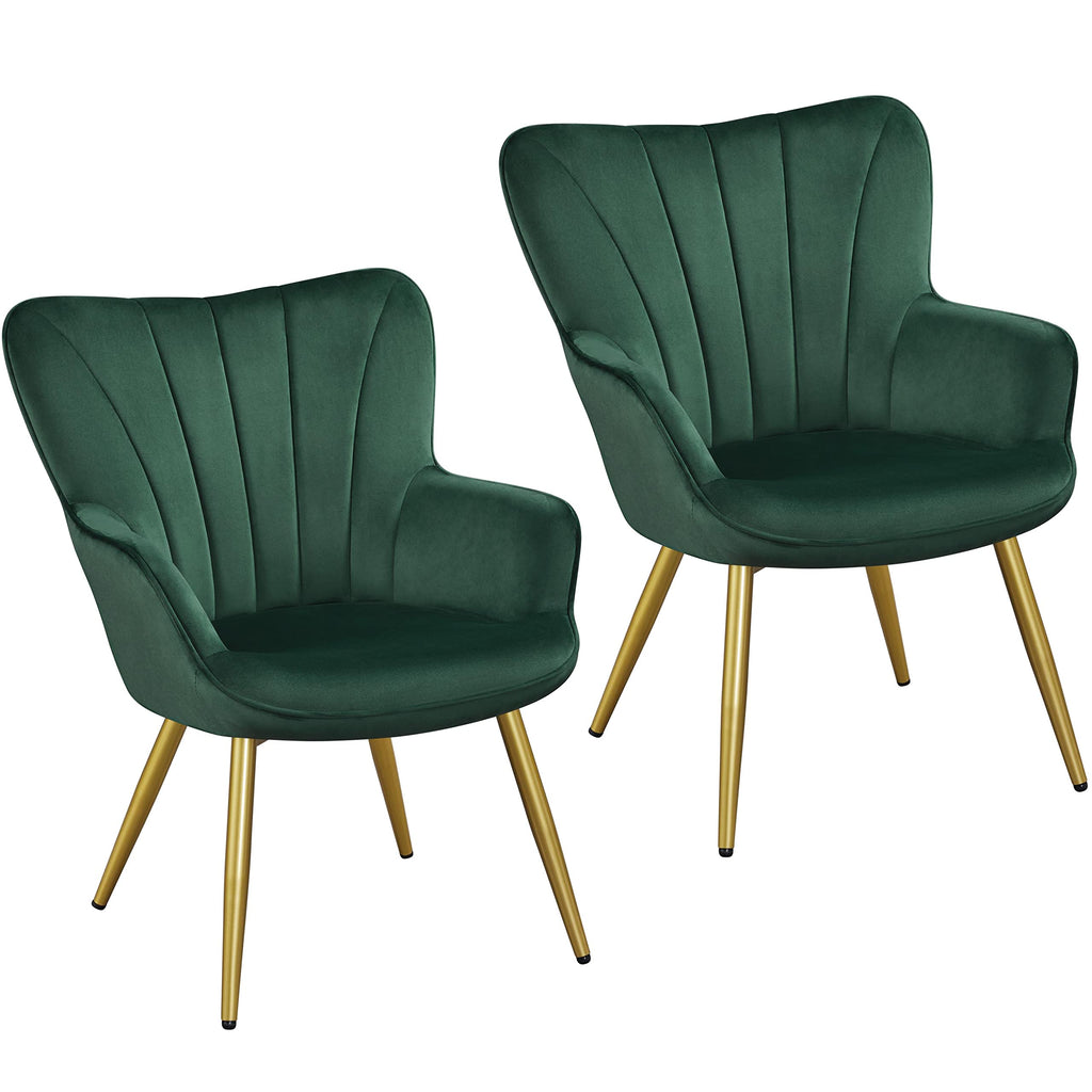 Green Upholstered Accent Chairs Set of 2 T89836