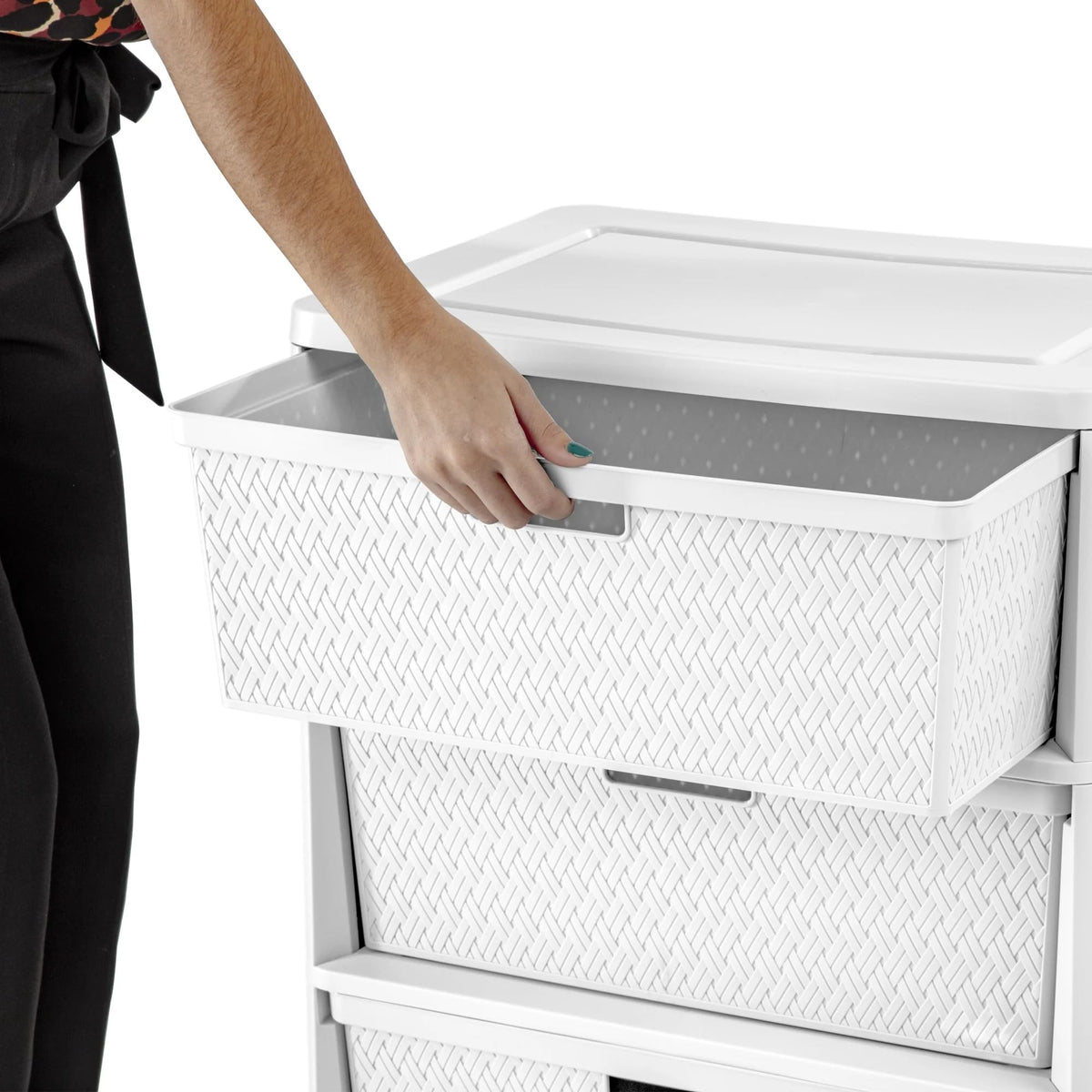 White 3 Drawer Plastic Storage Organizer U86321