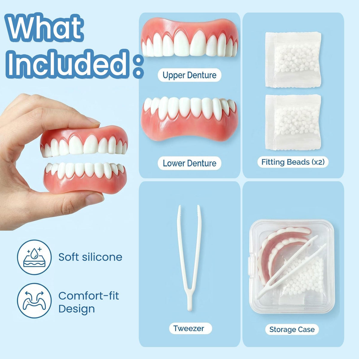 Moldable False Teeth Temporary Denture Set J911406