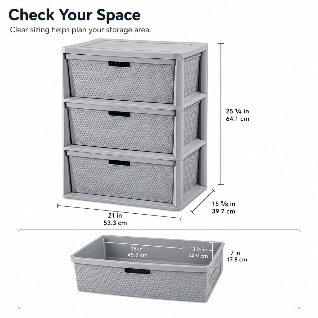 3 Drawer Plastic Storage Organizer O61777