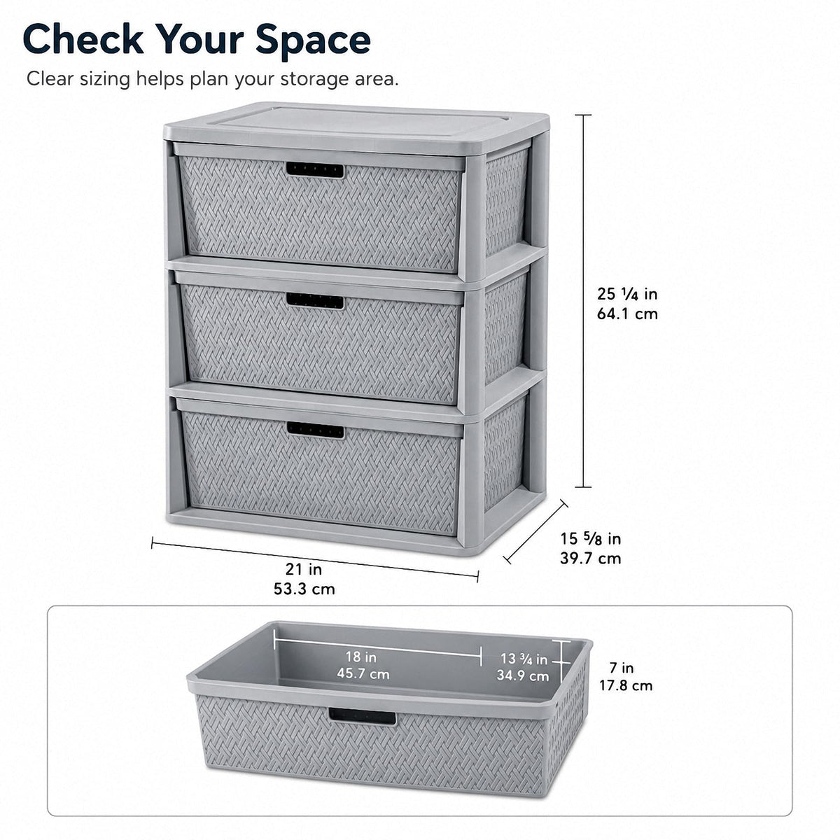 3 Drawer Plastic Storage Organizer O61777