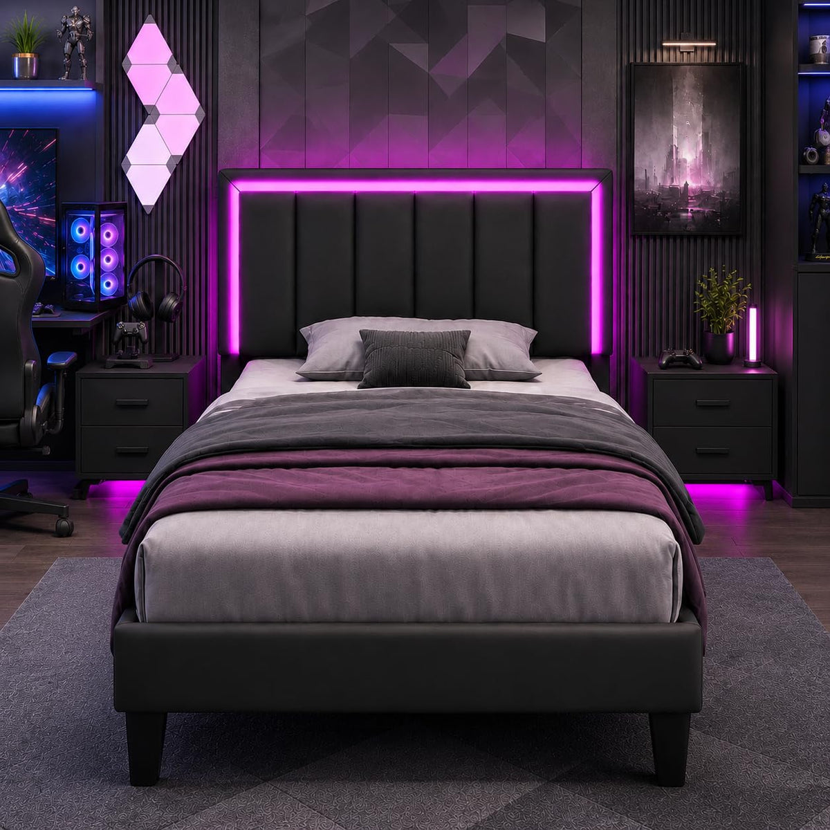 Twin Bed Frame with Headboard H44903