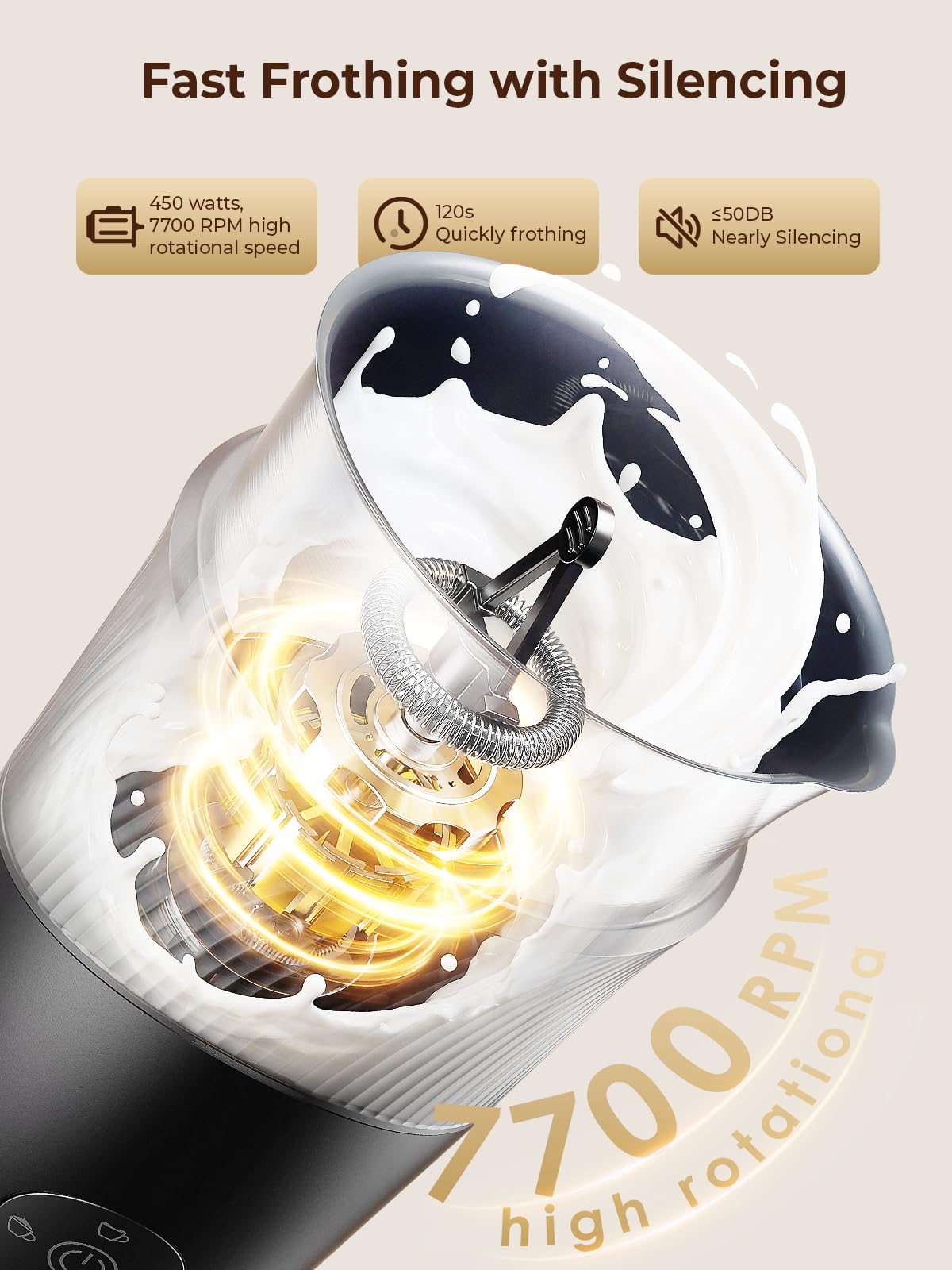 350ml Electric Milk Frother 4-in-1 Hot & Cold F958