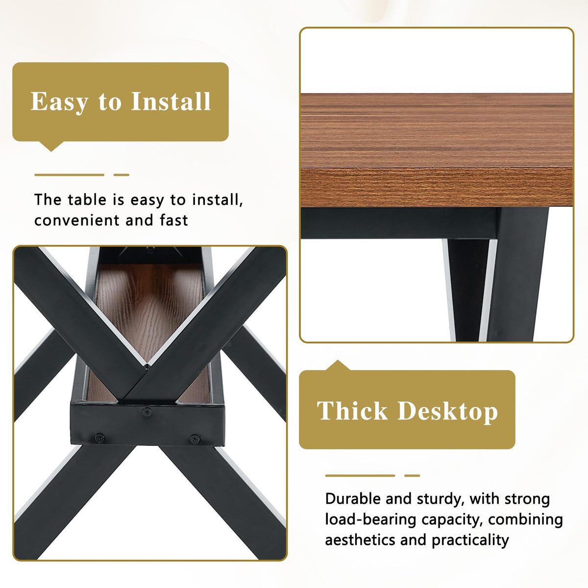 9 Piece Dining Table Set with Splicing Wood Top V2052