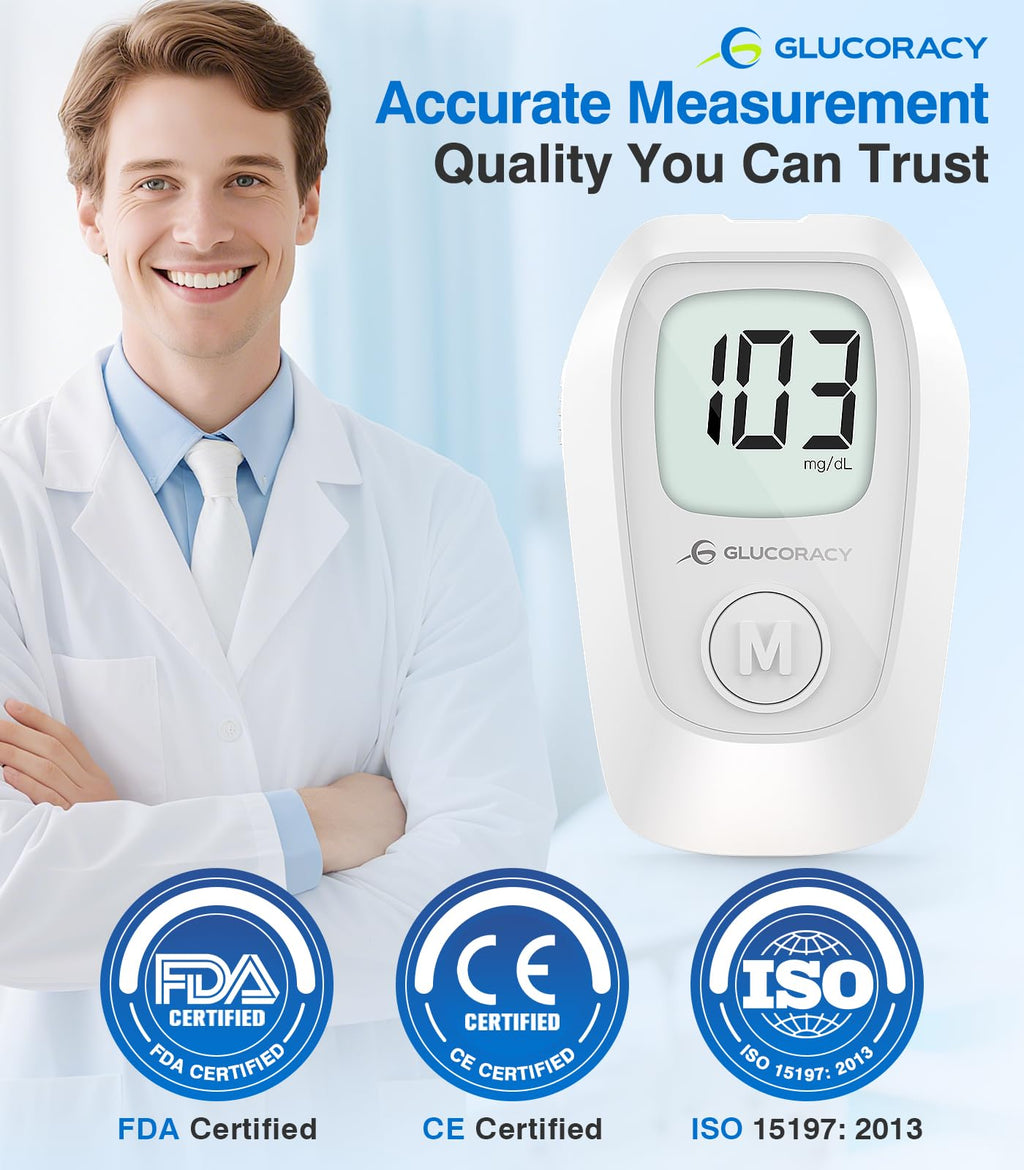 Glucose Monitor Kit, 100 Blood Glucose Strips, No Coding V10821