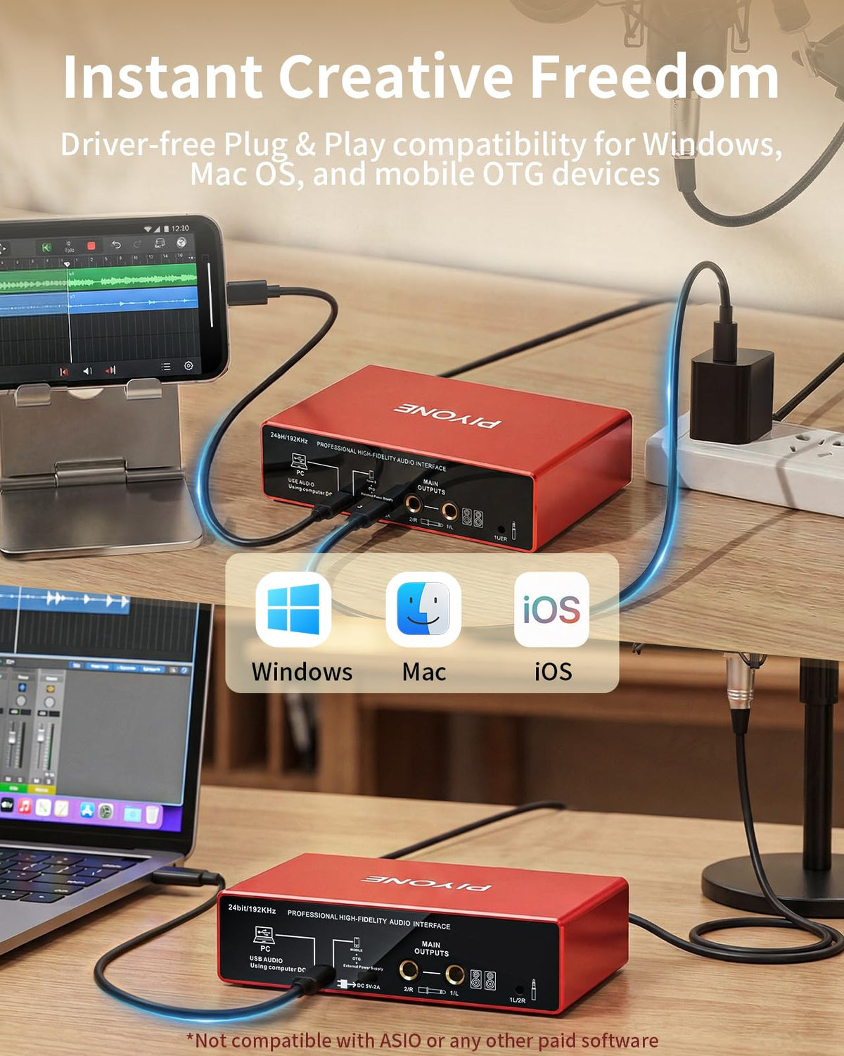 2X2 24-bit/192kHz Audio Interface with XLR/TRS Combo Input R780362