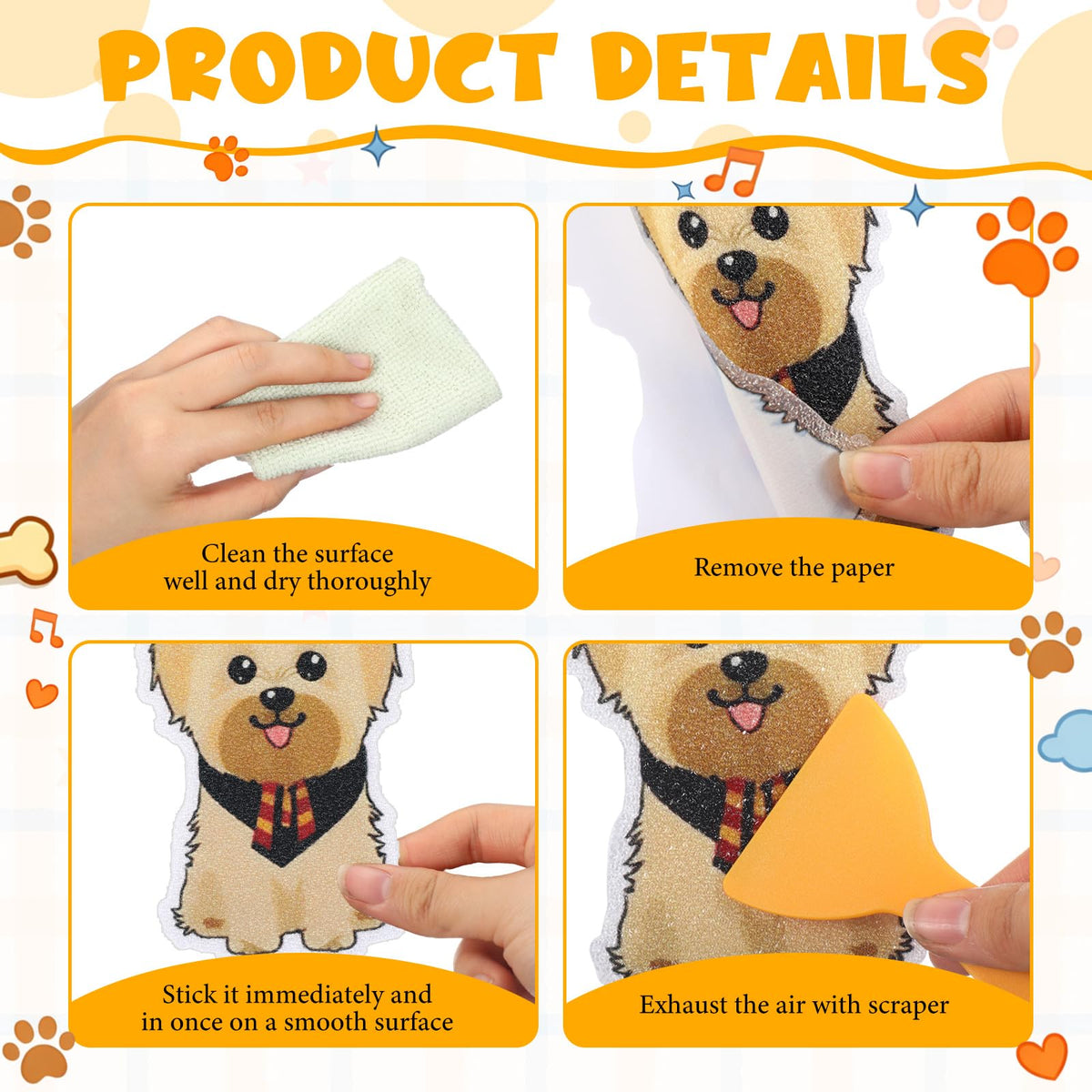 24 Pcs Dog Bathtub Non Slip Stickers Q13239