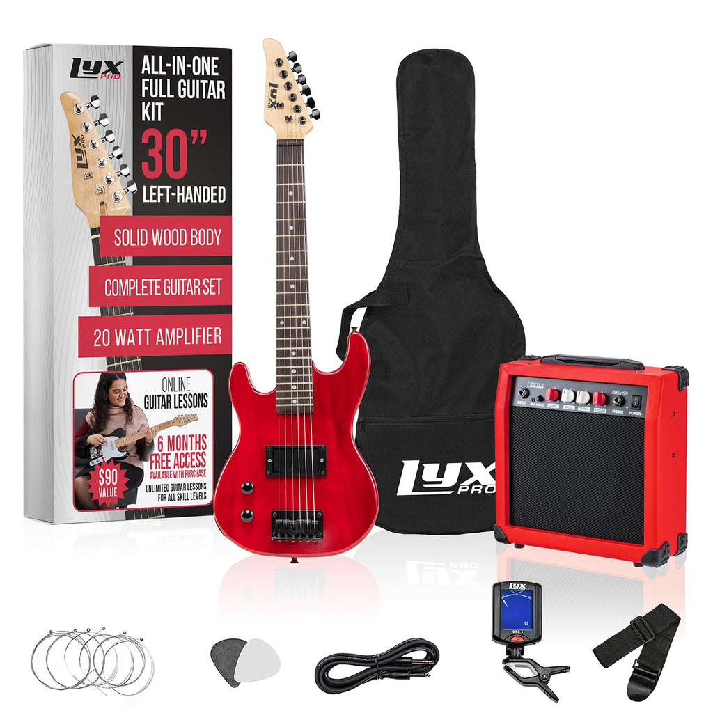 Left Hand 30 Inch 3/4 Size Electric Guitar Kit Red C8683