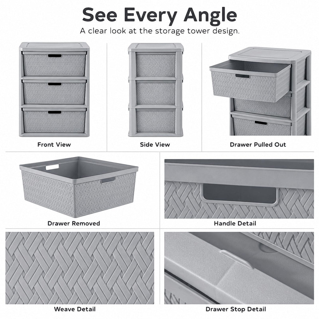 3 Drawer Plastic Storage Organizer O61777