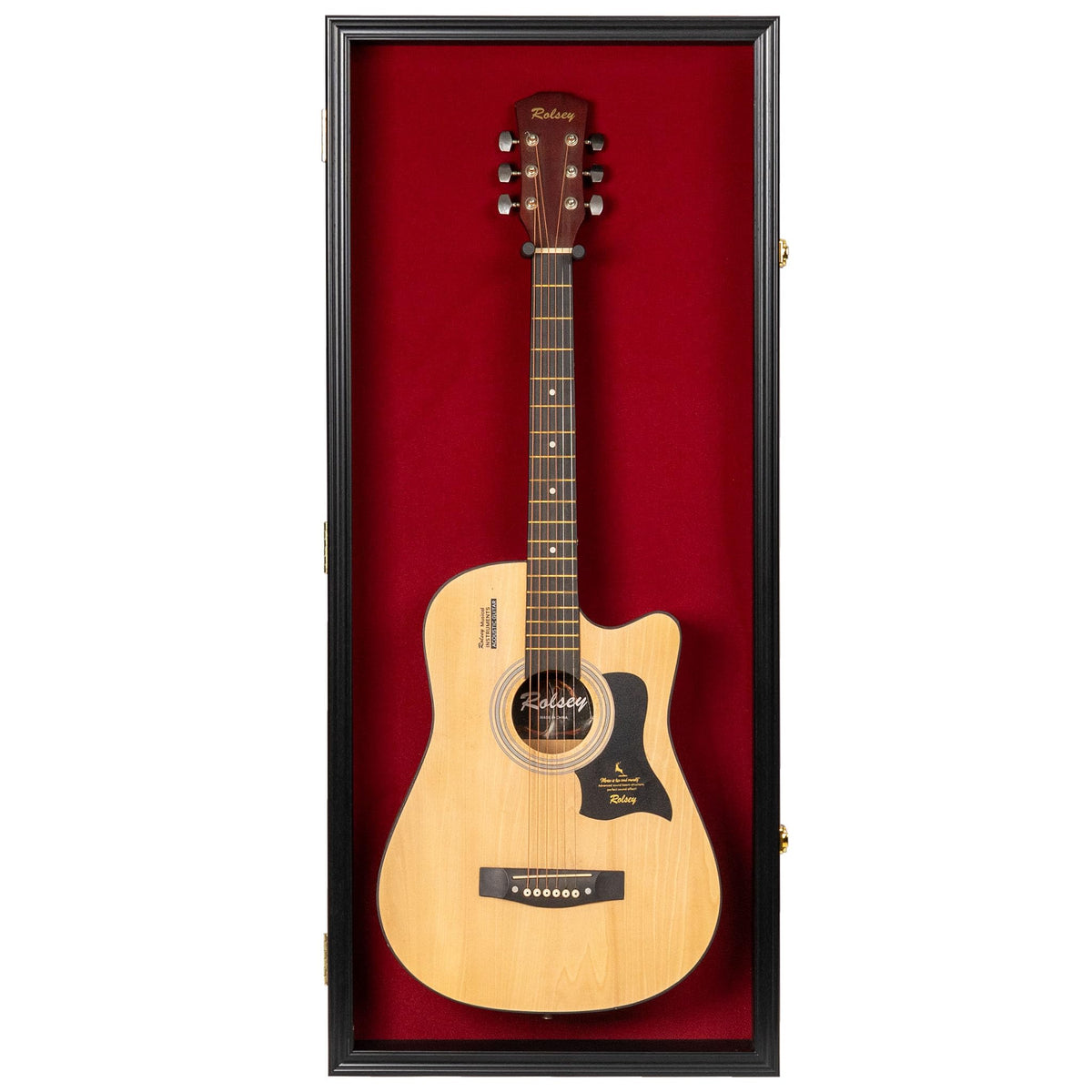 41" Lockable Guitar Display Case with Red Felt Interior Q9412