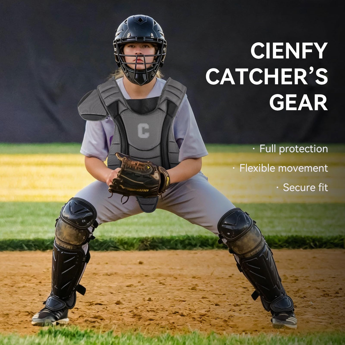 Youth Catcher's Gear Set with Helmet, Chest Protector & Leg Guards Y22056