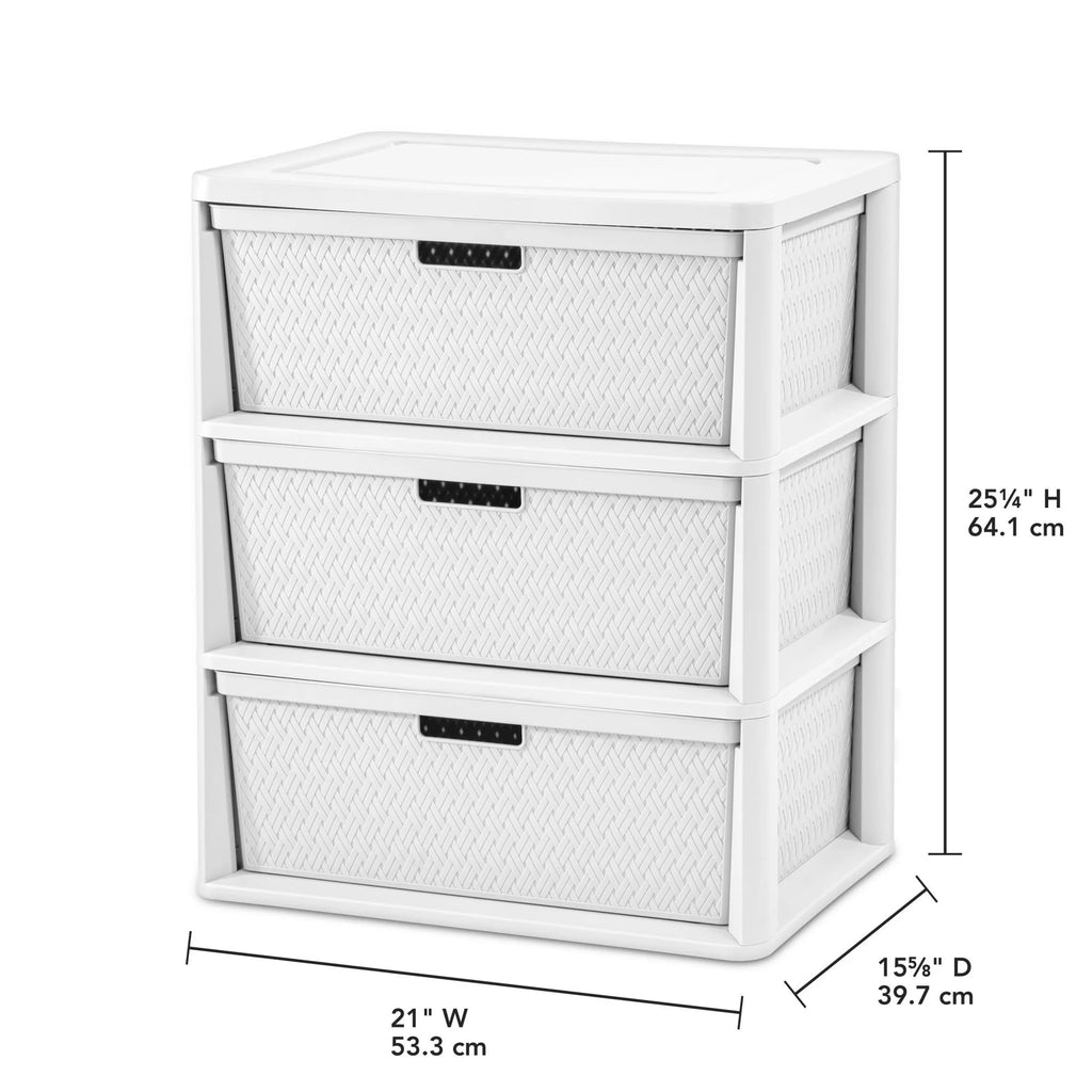 White 3 Drawer Plastic Storage Organizer U86321