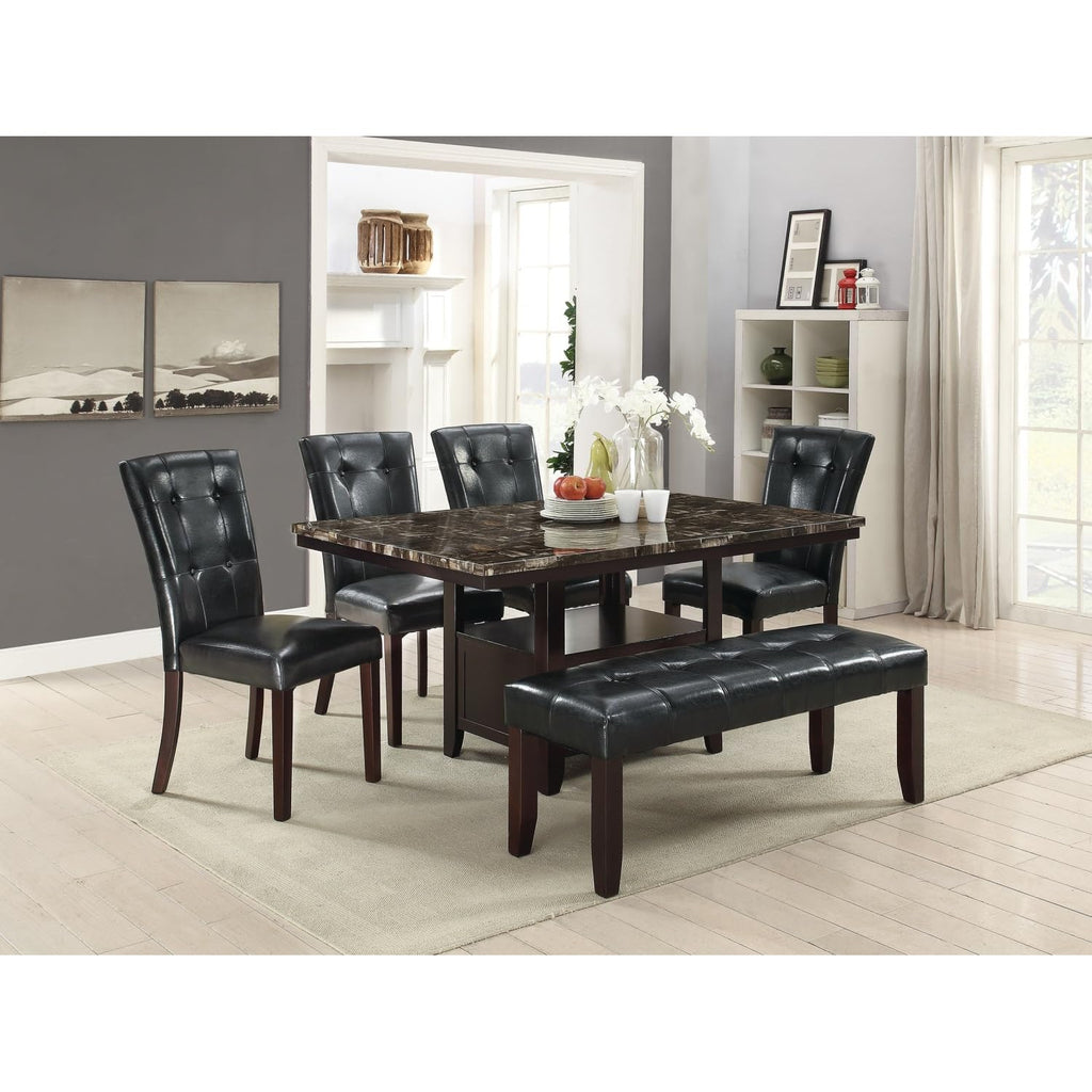Black Faux Leather Parson Chairs Set of 2 P9065