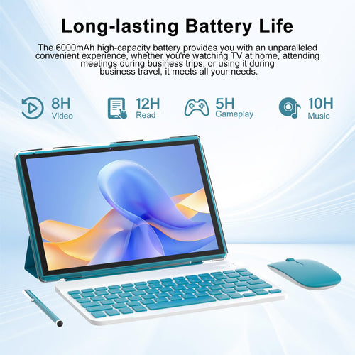 10 inch Android Tablet with Keyboard Stylus 8GB RAM 32GB ROM M65575