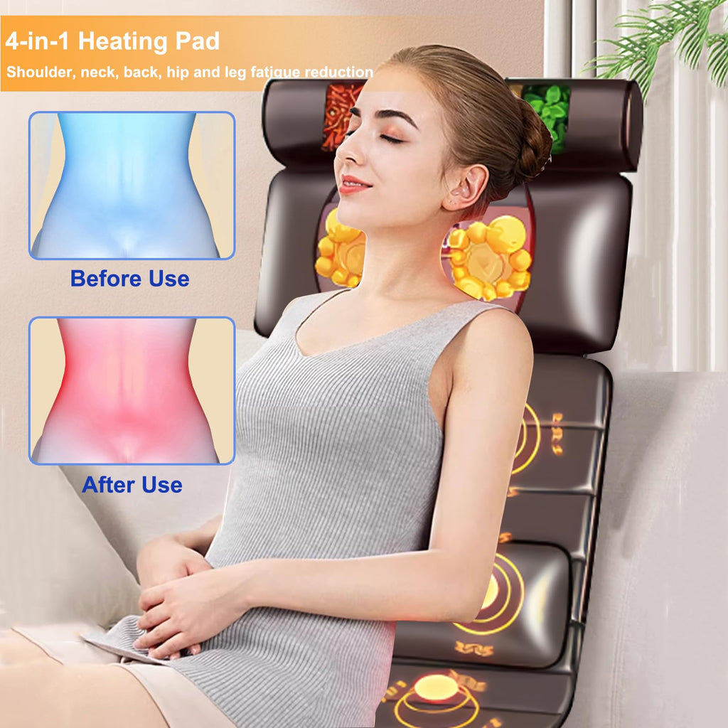 Vibration Massage Mat with Neck Headrest and Leg Foot Massagers G7650