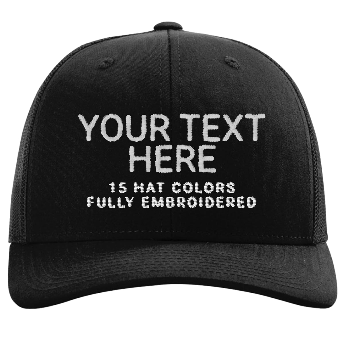 Custom Embroidered Adjustable Snapback Trucker Cap Black S2950