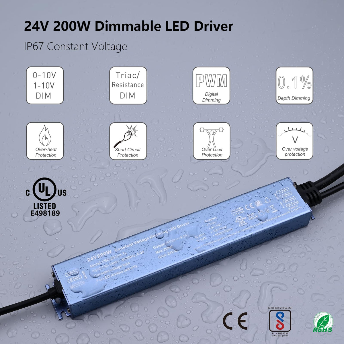 24V 200W IP67 Waterproof LED Driver G115256