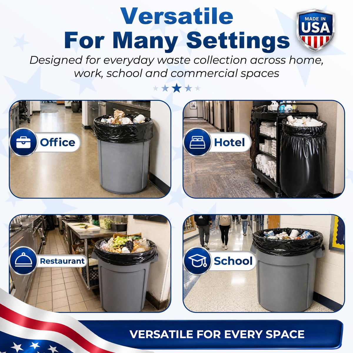 40-45 Gallon Heavy Duty Trash Bags U80771