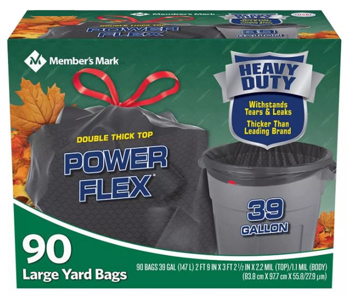 39 Gallon Drawstring Trash Bags 90 Count I55324