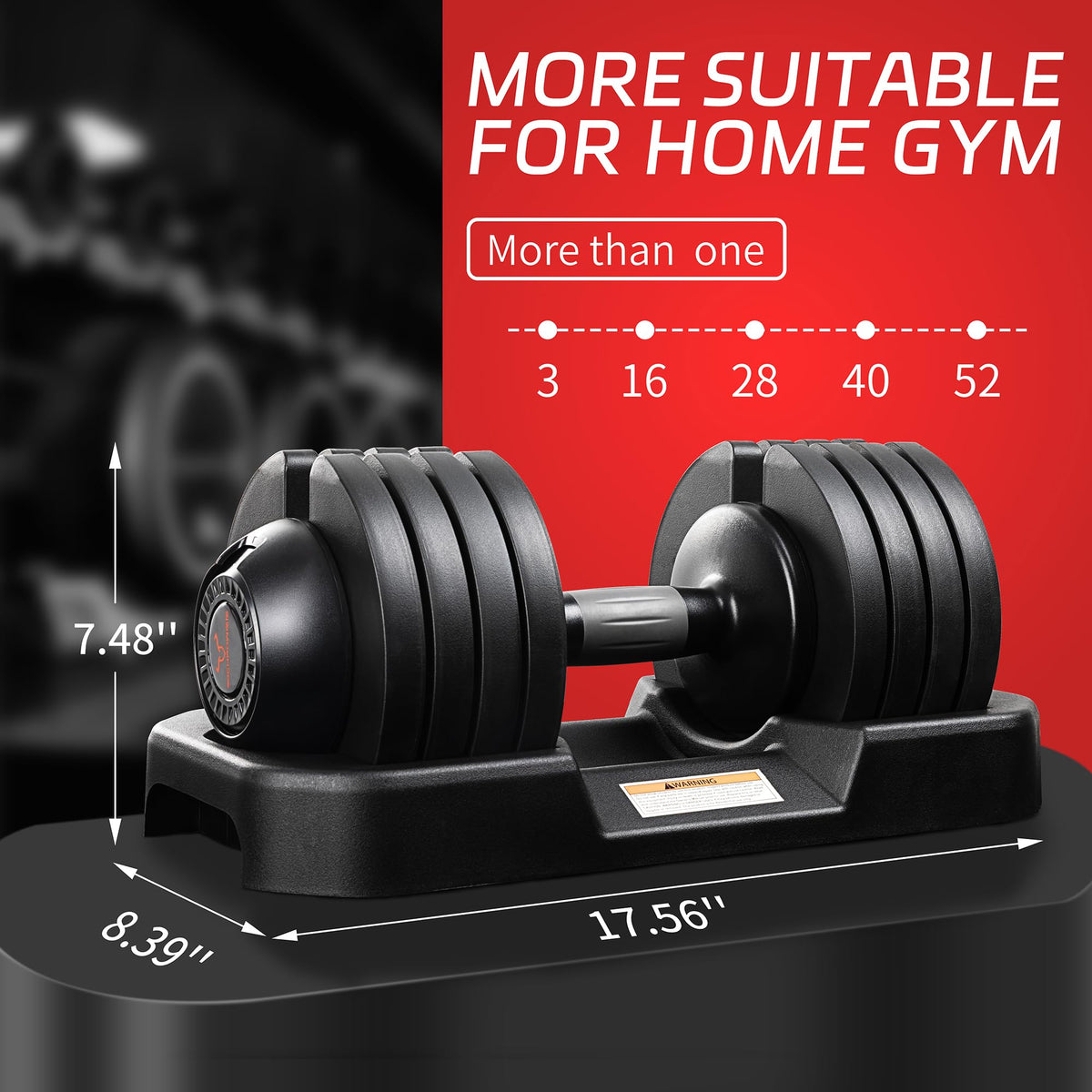 Adjustable Free Weights Dumbbells Set of 2, 52 lbs M141