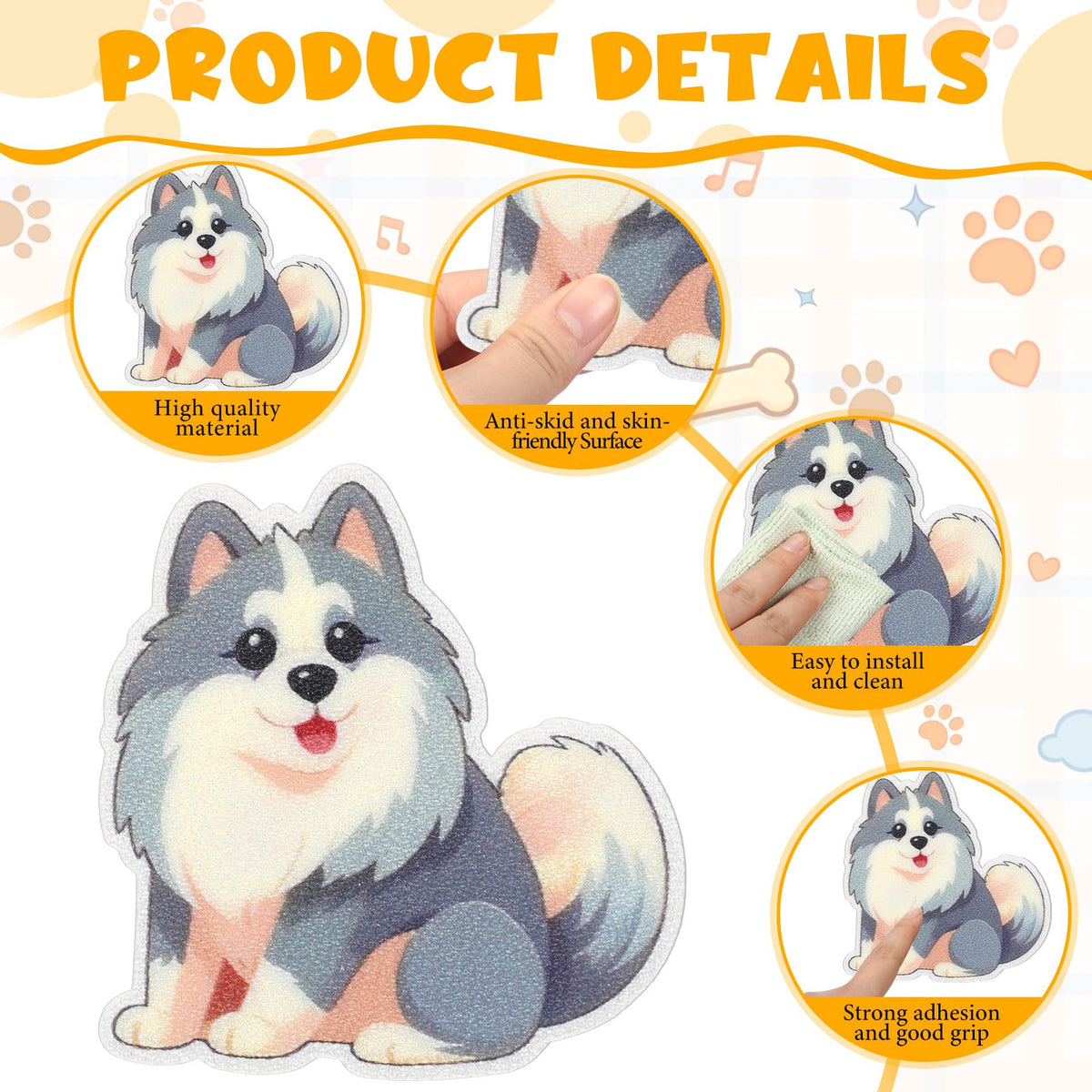 24 Pcs Dog Bathtub Non Slip Stickers Q13239